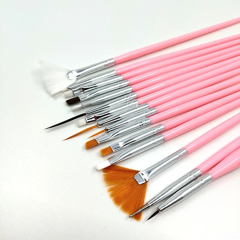 15 Pcs Nail Art Drawing Liner Brush Kit Acrylic Liquid Powder Carving Manicure Gel Brush Beauty Tools for Nail Salon - anydaydirect