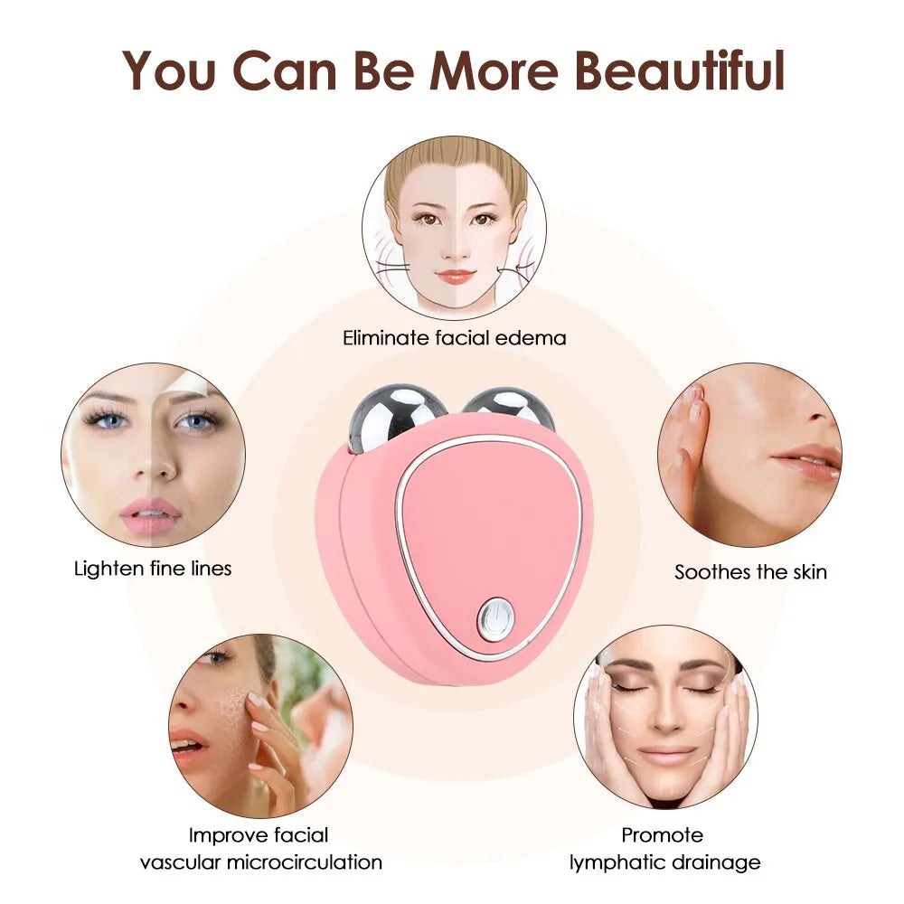 Hailicare Micro Current Beauty Instrument Mini Portable Face Slimming Massager EMS Delicate Contour Lifting Firming Facial Skin - anydaydirect