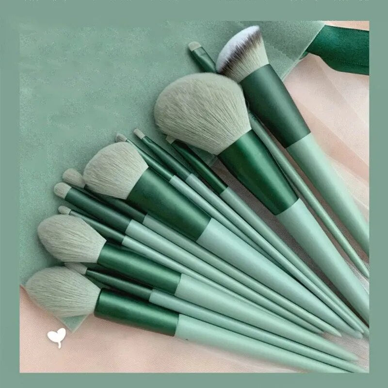 13Pcs Makeup Brushes Soft Fluffy for Cosmetics Foundation Blush Powder Eyeshadow Kabuki Blending Makeup Brush Set Beauty Tool - anydaydirect