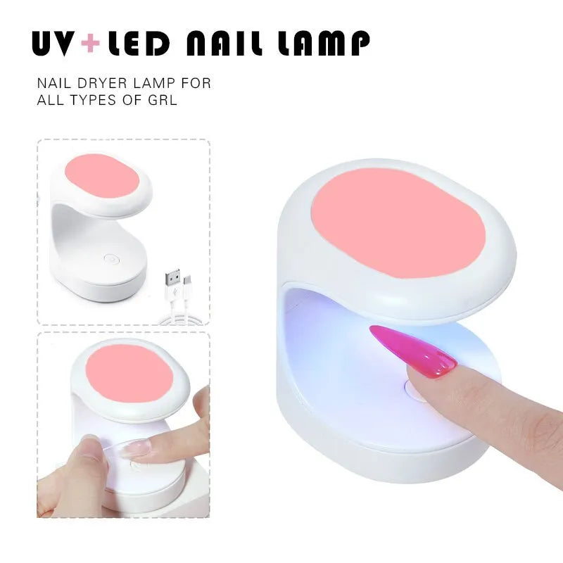 Mini Nail Dryer UV Lamp Manicure Machine Single Finger Nails Art Tool Gel Polish 16W Nail Dryer LED Lamp Manicure Tools With USB - anydaydirect