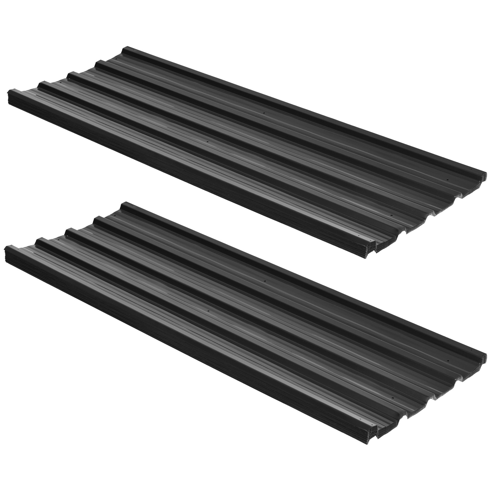 Outsunny Corrugated Roofing Sheets, Pack of 24, Galvanised Metal Roofing Sheets for Greenhouse, Garage, Storage Shed, Carport, 129 x 45cm, Dark Grey - anydaydirect
