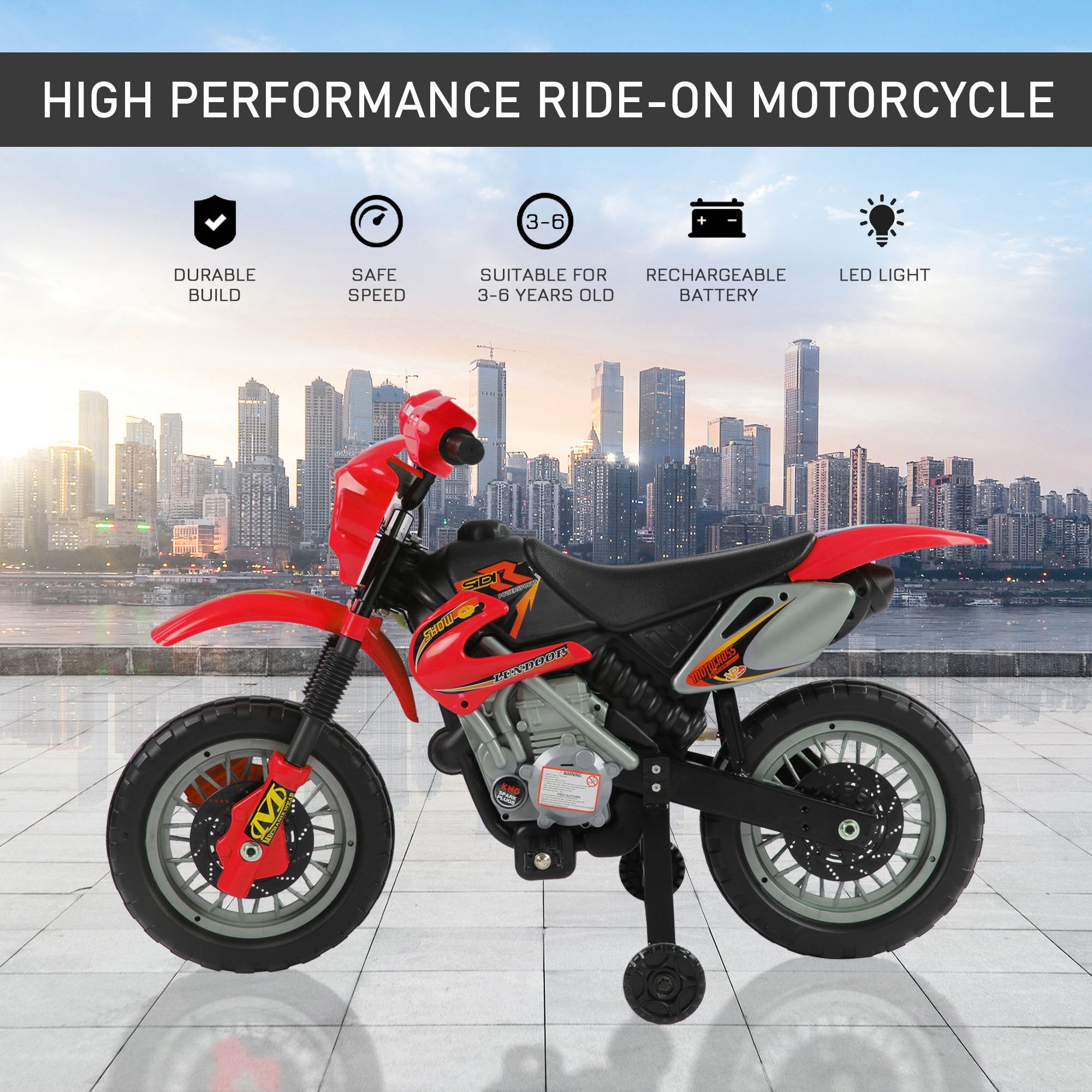 HOMCOM Electrifying Ride: 6V Motorbike for Petite Thrill-Seekers, Battery-Powered Scarlet Scooter - anydaydirect