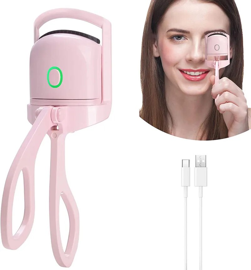 Heated Eyelashes Curler, USB Rechargeable Electric Eyelash Curlers with 2 Level Temp,Quick Heating & Long-Lasting Curling Effect - anydaydirect