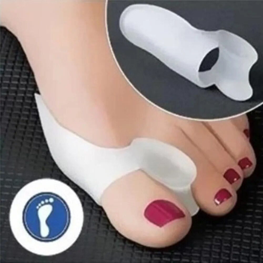 2PCS Silicone Gel Thumb Corrector Bunion Foot Toe Hallux Valgus Protector Separator Finger Straightener Adjuster Foot Care Tool - anydaydirect