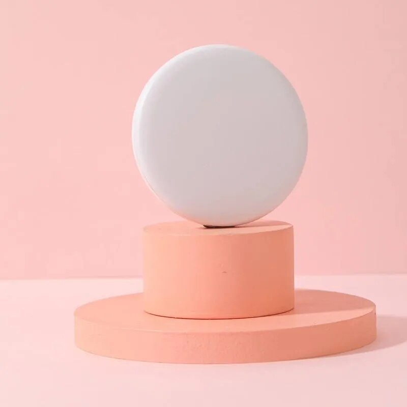 Personalized Small LED Light Cosmetic 2 Side Folding Makeup Compact Pocket Mirror Women Luminous Effect Pink White Mini Mirror - anydaydirect