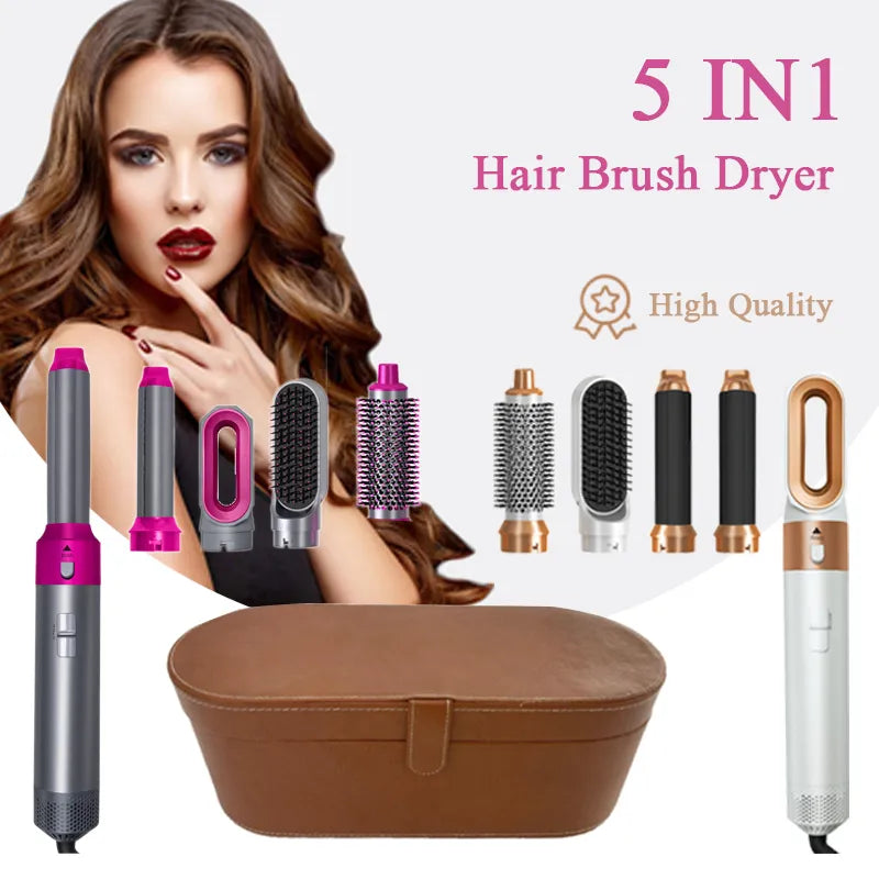 5 in 1 Hair Dryer Hot Comb Set Professional Curling Iron Hair Straightener Styling Tool For Dyson Airwrap Hair Dryer Household - anydaydirect