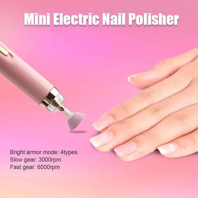5 in 1 Electric Nail Polish Drill Machine With Light Portable Mini Electric Manicure Art Pen Tools For Gel Remover - anydaydirect
