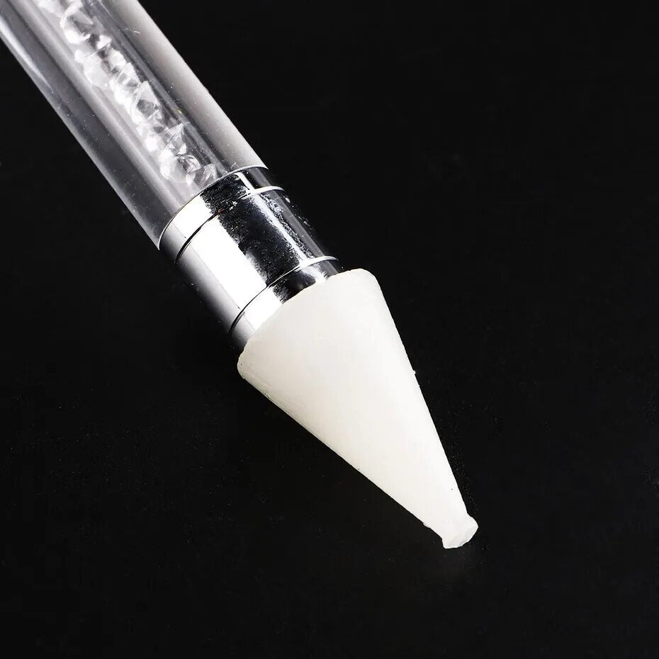 2 Pcs Nail Art Dotting Pen Double End Painting DIY Brush Rhinestone Handle Diamond Picker Manicure Dotting Tool Nail Accessories - anydaydirect