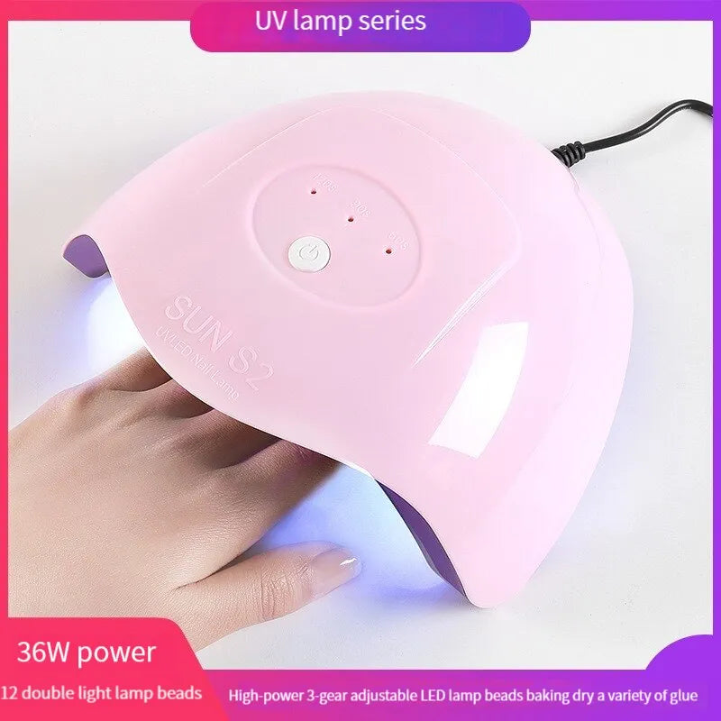 Nail Light Therapy Machine 36w Usb Powered Nail Grill Light Double Light Source Three Speed Timing Nail Light - anydaydirect
