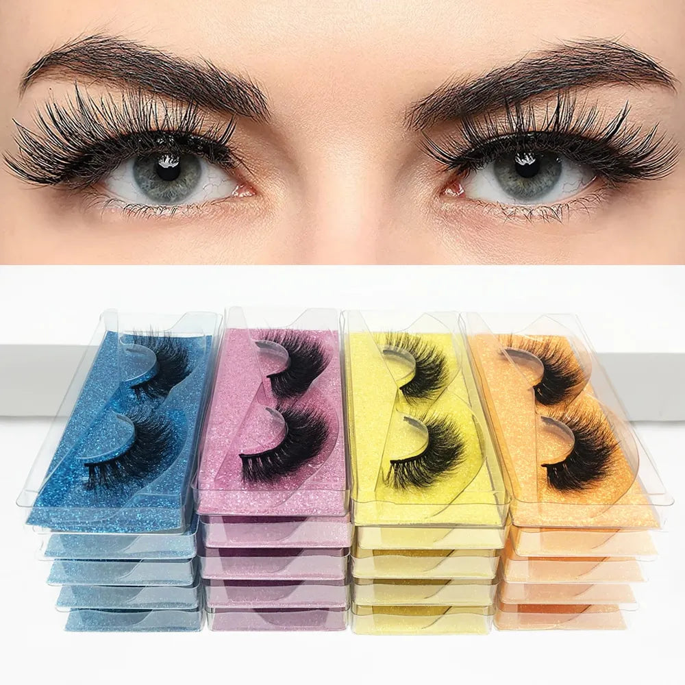 5Pairs 3D Mink Wholesale Eyelashes Lashes Handmade Fluffy Dramatic Lashes Cruelty Free False Eyelashes Makeup Lashes - anydaydirect