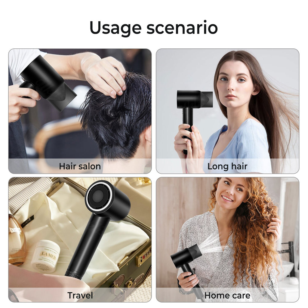 Anydaydirect Professional High Speed Hair Dryer Smart Negative Ionic Blow Drier Powerful Fast Drying Hairdryer Professional Salon Lightweight Hair Dryers - anydaydirect