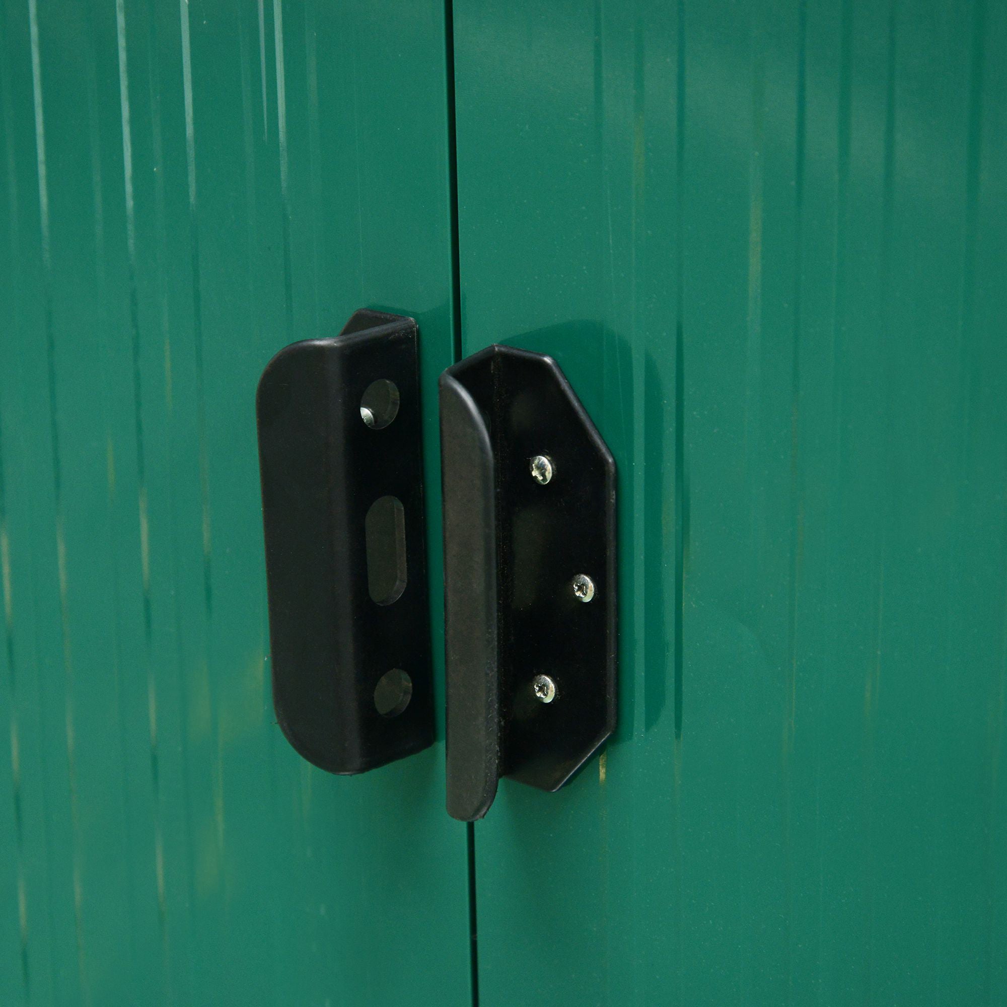 Outsunny Pent Roofed Metal Garden Shed House Hut Gardening Tool Storage w/ Ventilation 260L x 194W x 200H cm - anydaydirect