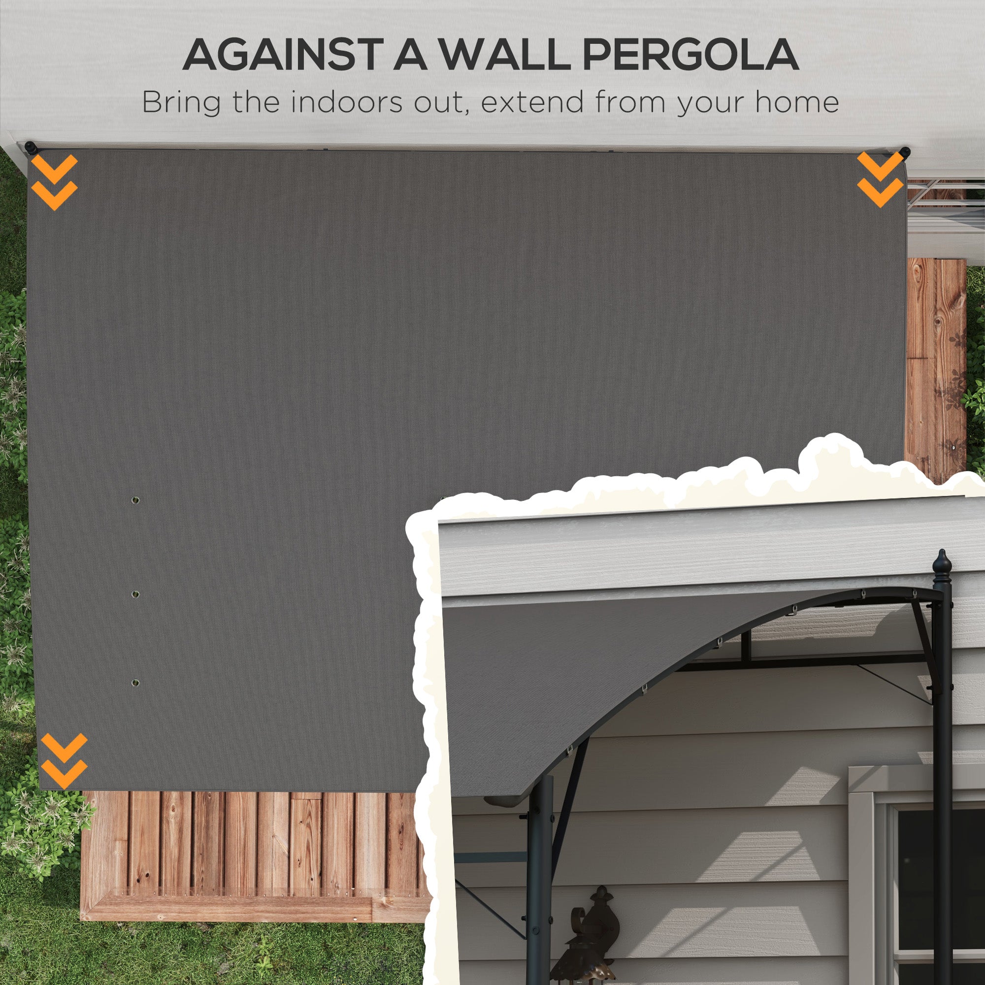 Outsunny 3 x 4m Metal Frame Pergola - Grey - anydaydirect