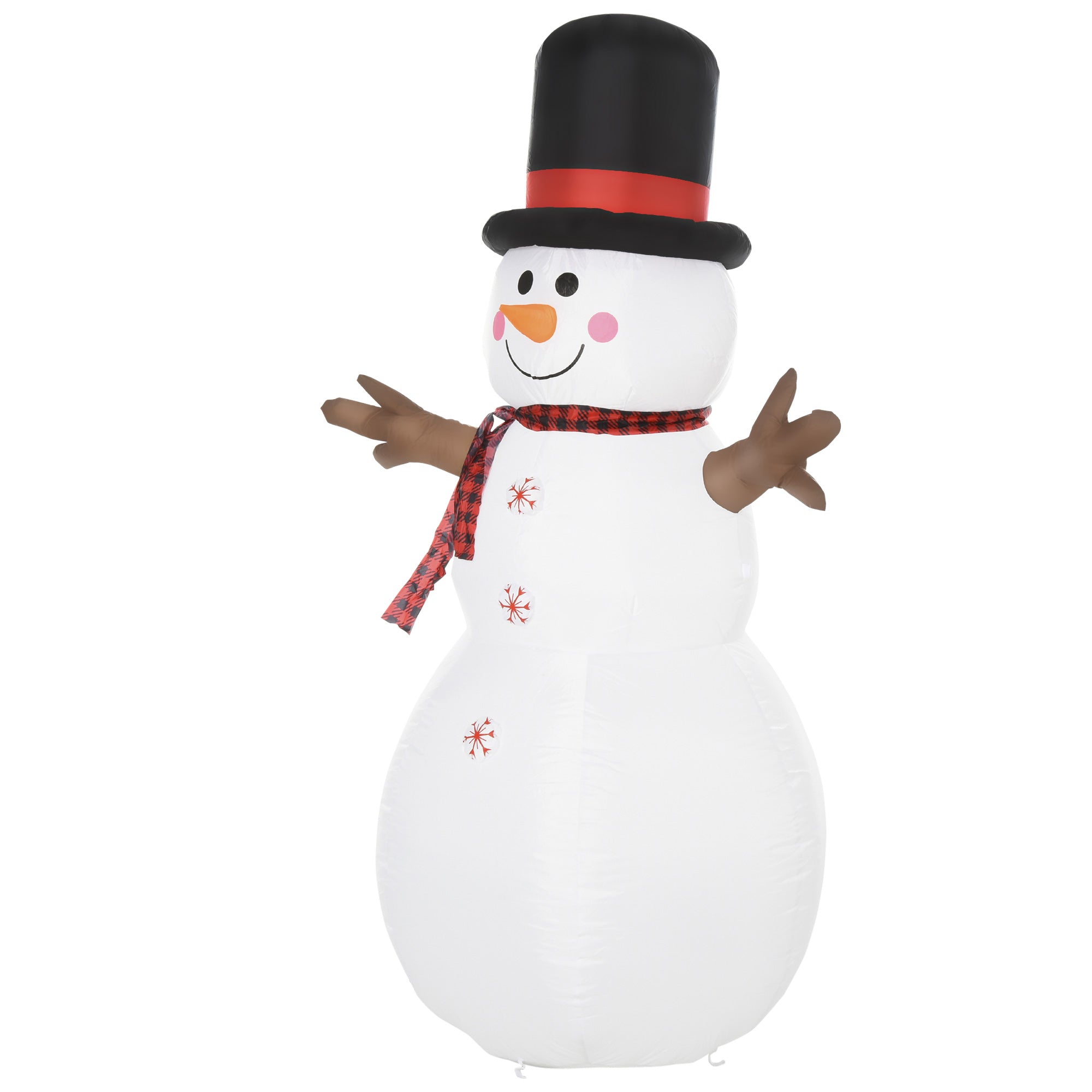 HOMCOM 6ft/1.82m Tall Giant Outdoor Indoor Inflatable Snowman Christmas Decoration for Lawn with Hat Scarf LED Lights - anydaydirect