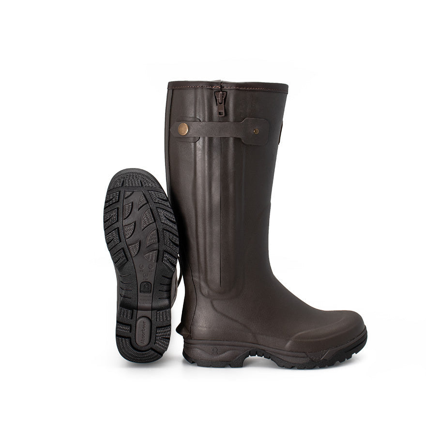 Rouchette Veneur Neoprene Zip Boot - Brown - anydaydirect