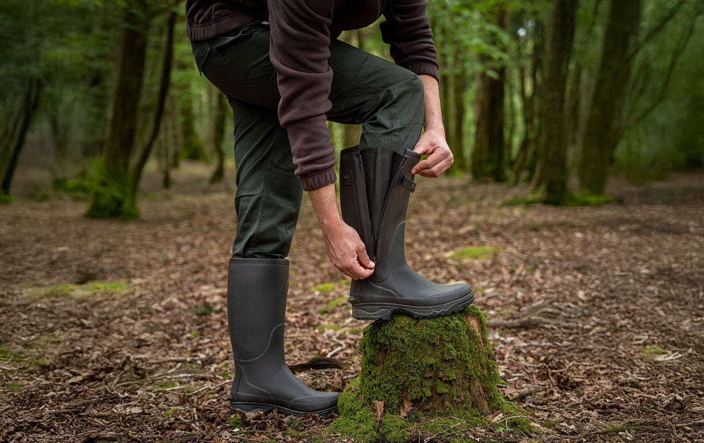 Rouchette Veneur Neoprene Zip Boot - Brown - anydaydirect