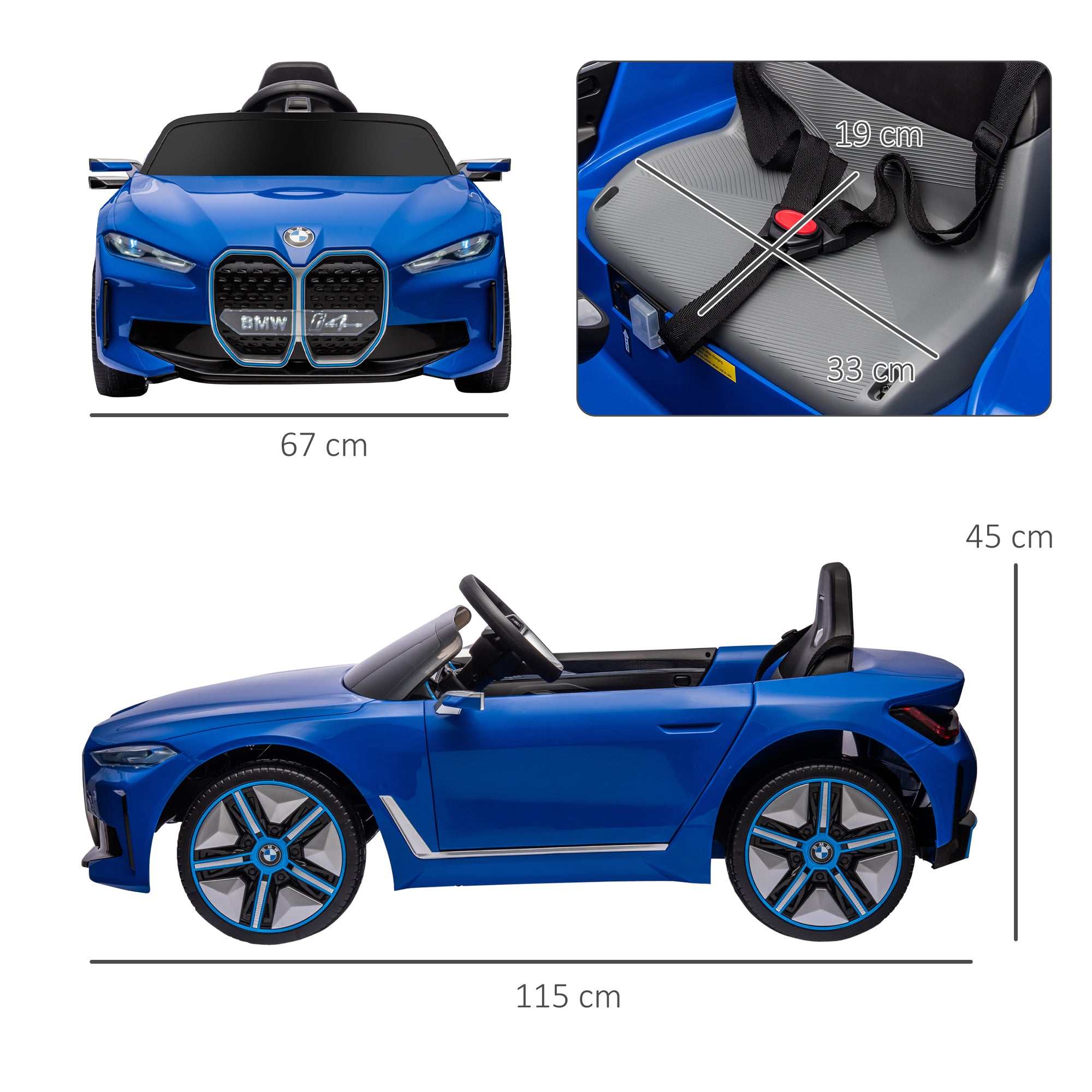 HOMCOM BMW i4 Licensed 12V Kids Electric Ride-On Car - anydaydirect
