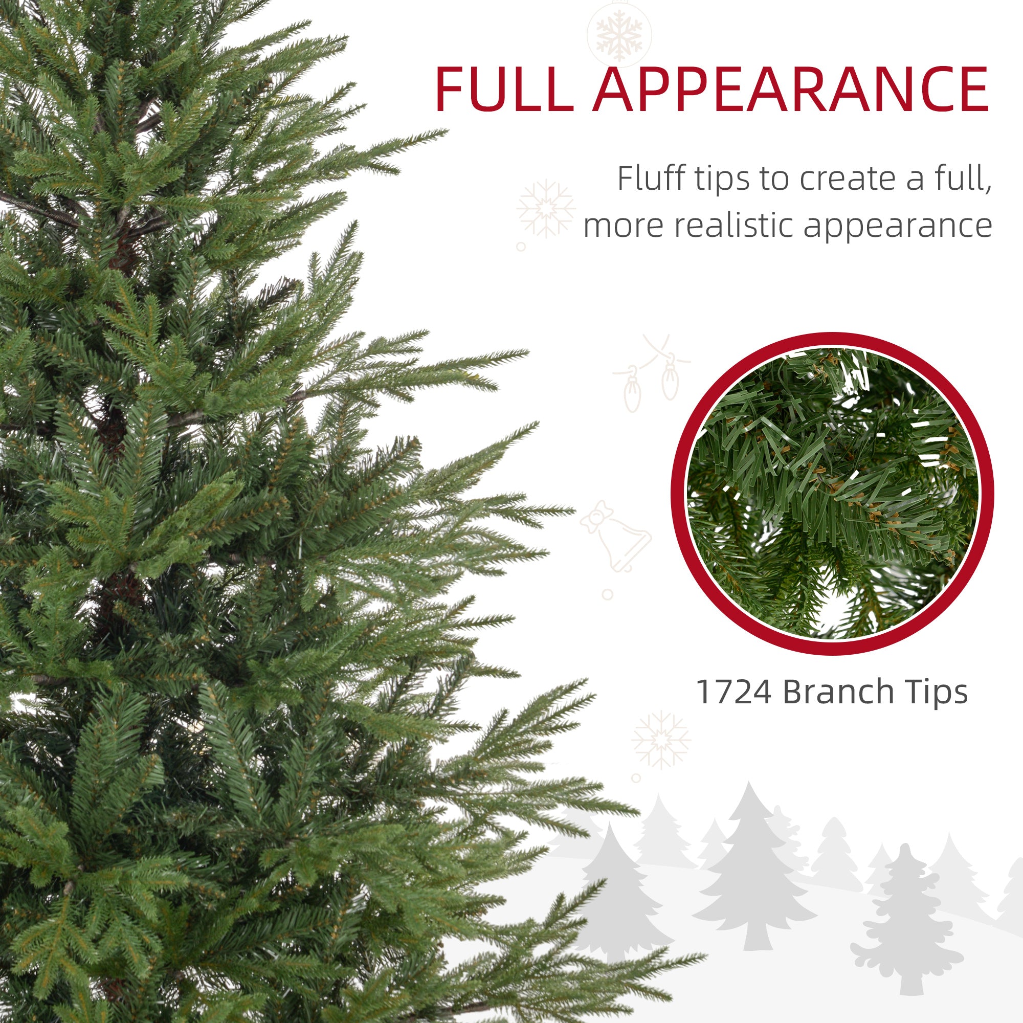HOMCOM 5ft Artificial Christmas Tree with 1724 Tips, Metal Base, Realistic Hinged Xmas Tree, Easy to Assemble, Green - anydaydirect