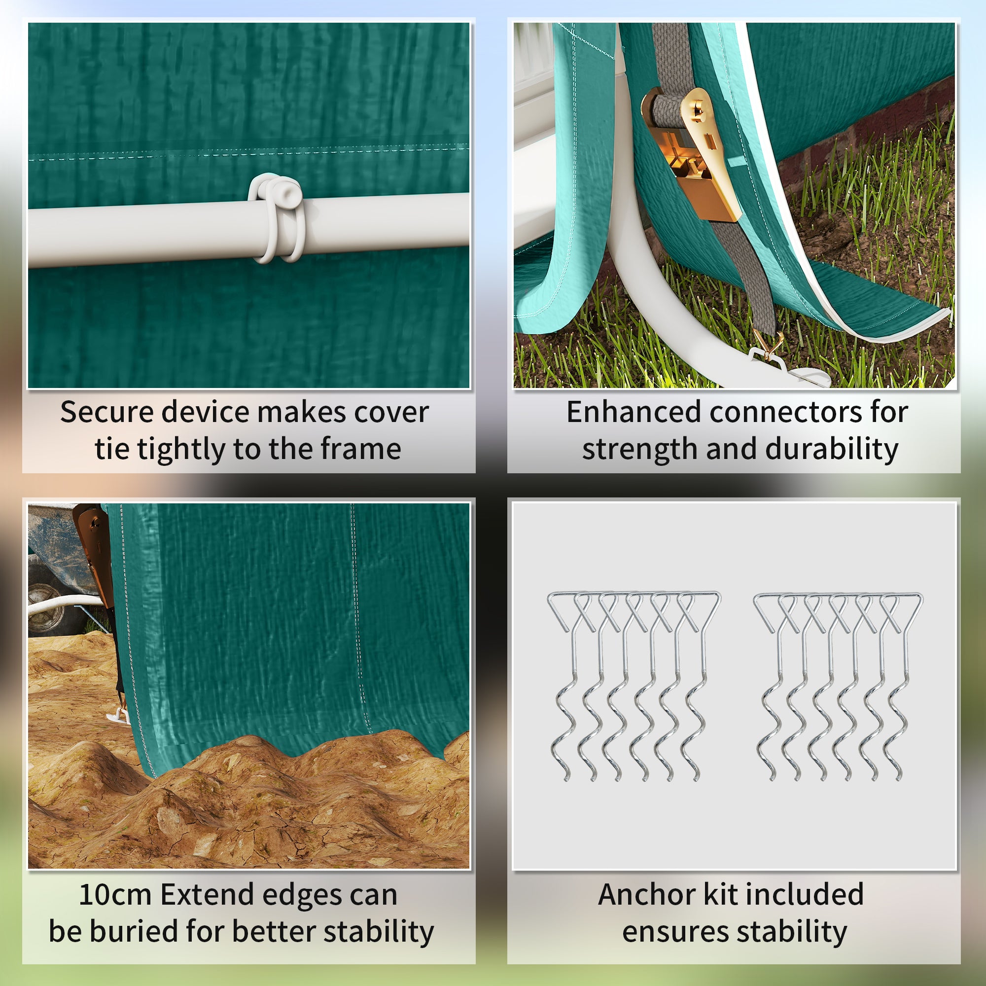 Outsunny 8 x 6.5 ft Outdoor Garden Storage Shed, Waterproof Bike Tent with Double Roll-up Zipper Door for Garden Tools, Green - anydaydirect