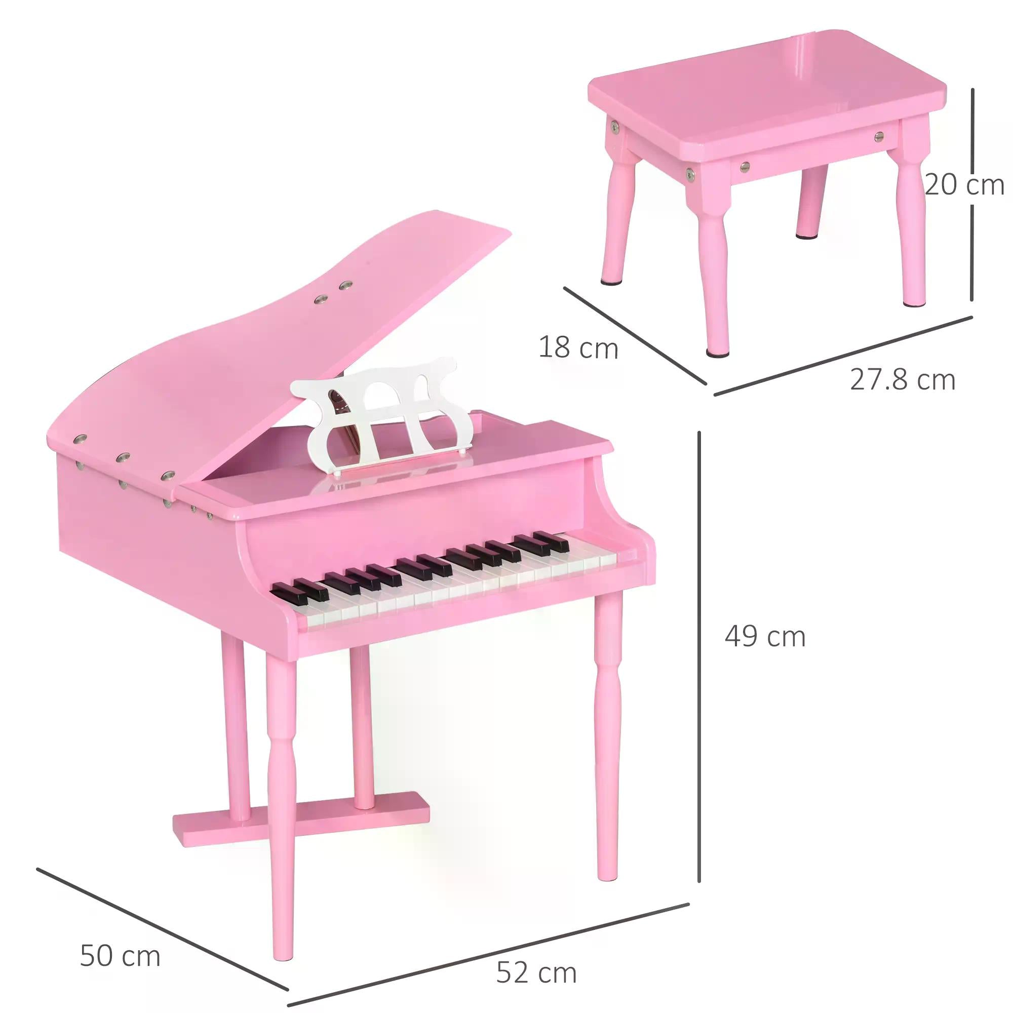 HOMCOM 30 Keys Mini Kids Piano for Child with Music Stand and Bench Best Gifts Toy - anydaydirect