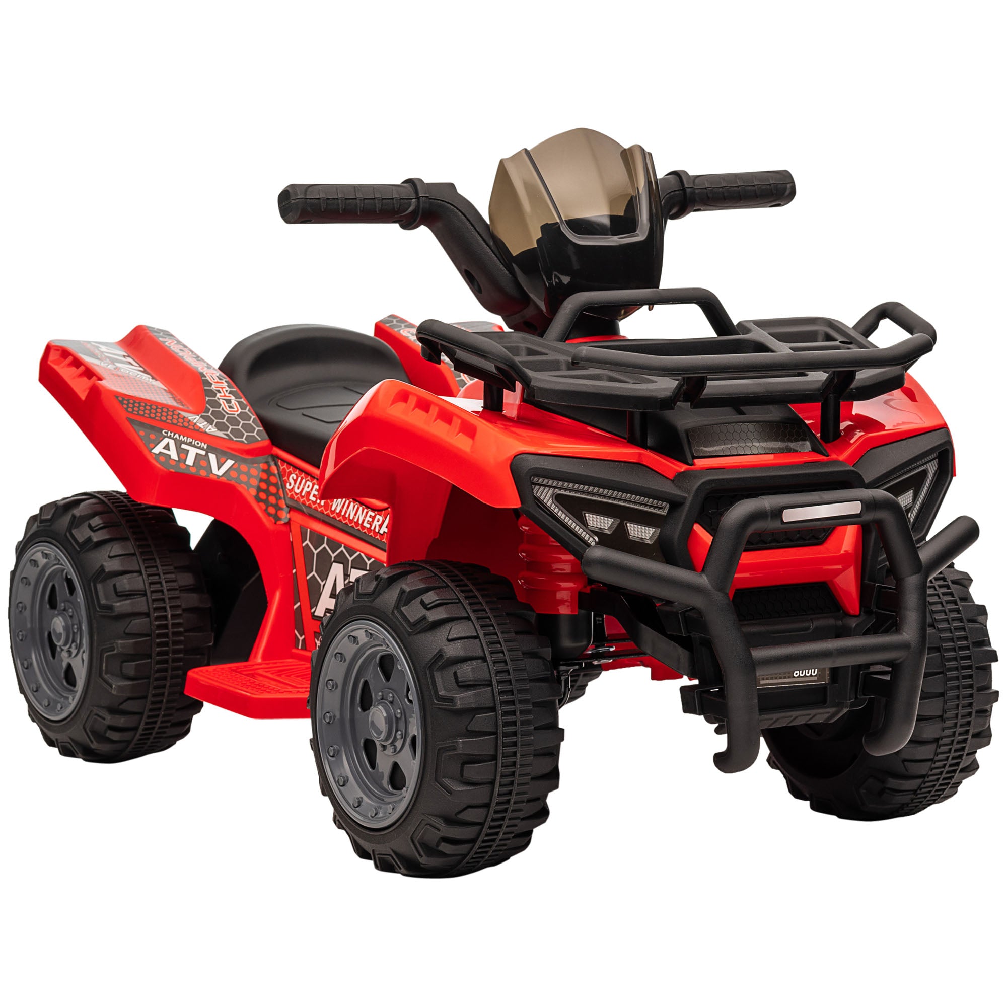 HOMCOM Kids' Battery-Powered Ride-On ATV with Real Working Headlights, 6V, for Ages 18-36 Months, Red - anydaydirect