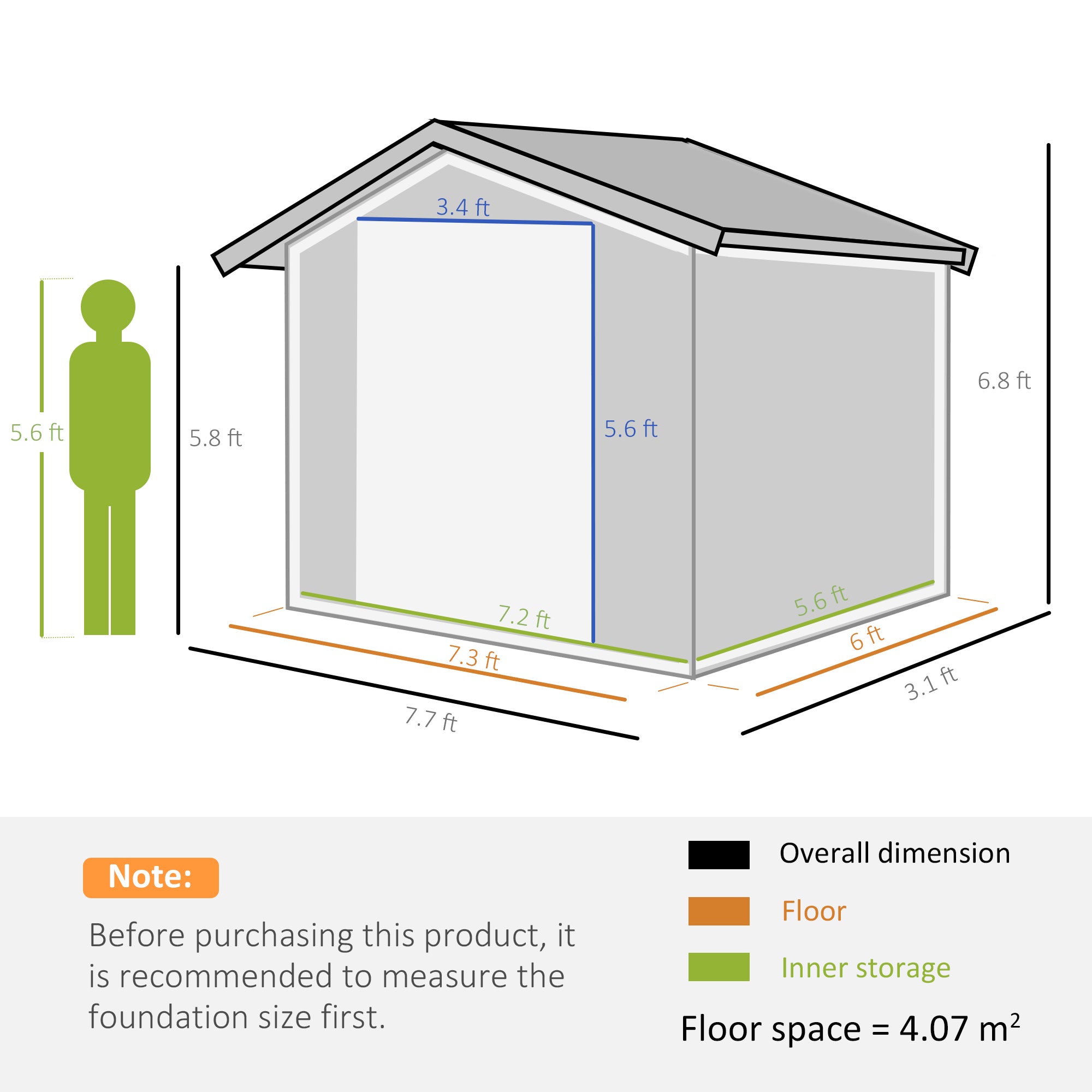 Outsunny 8 x 6.5 ft Metal Garden Storage Shed Apex Store for Gardening Tool with Foundation Ventilation and Lockable Door, Brown - anydaydirect