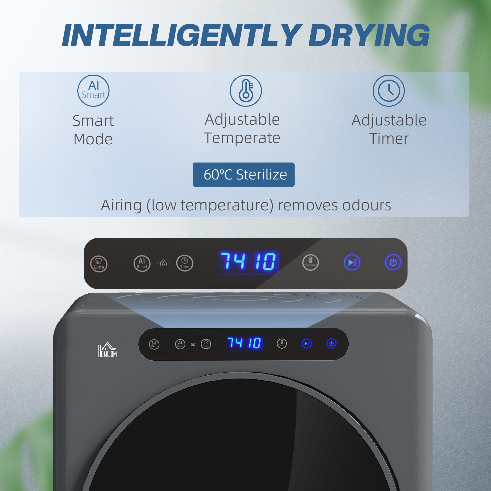 HOMCOM 4kg Compact 40-60? Tumble Dryer - Grey - anydaydirect