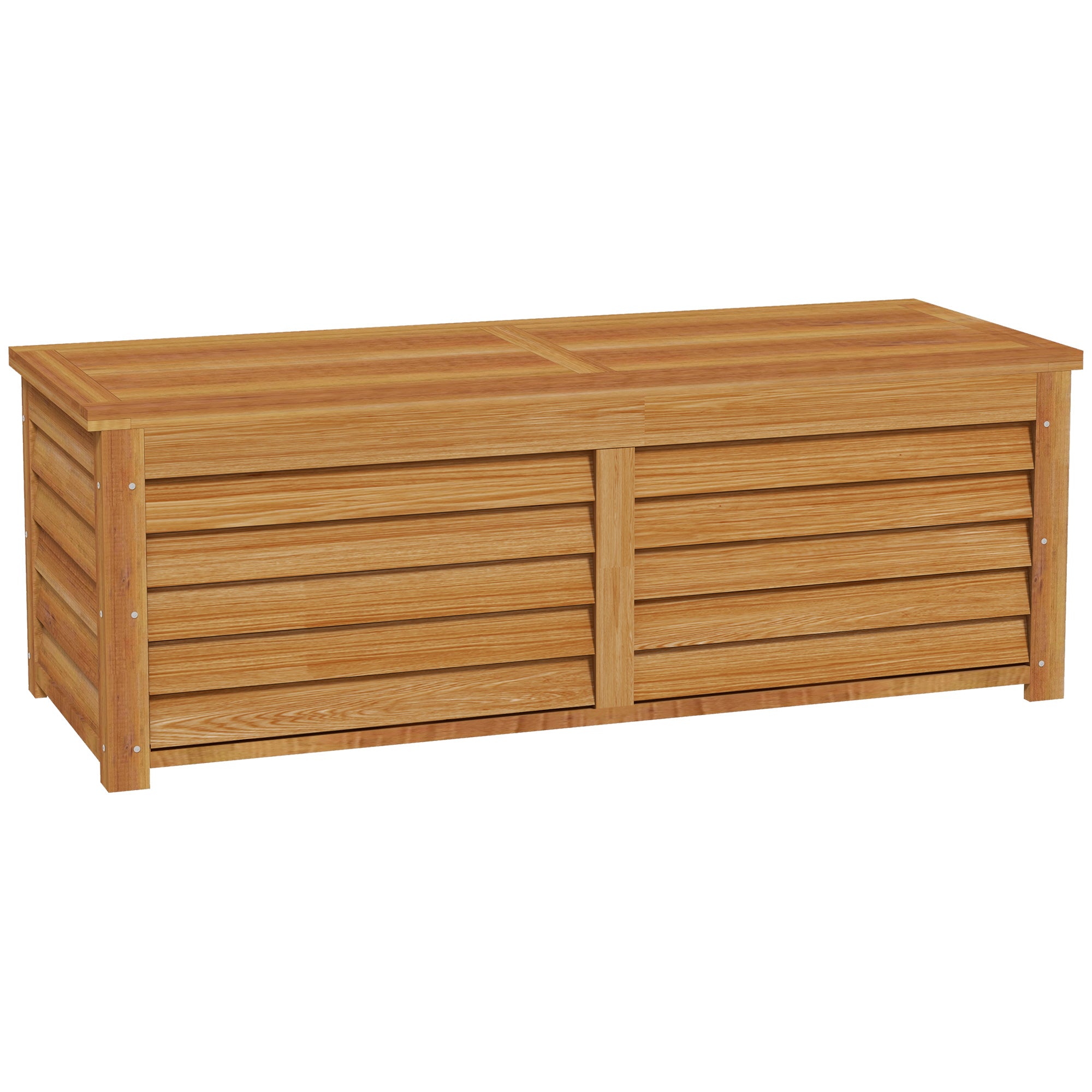 Outsunny 292L Outdoor Storage Box, Wooden Deck Box Garden Storage Container for Balcony, Porch, Poolside, Light Brown - anydaydirect