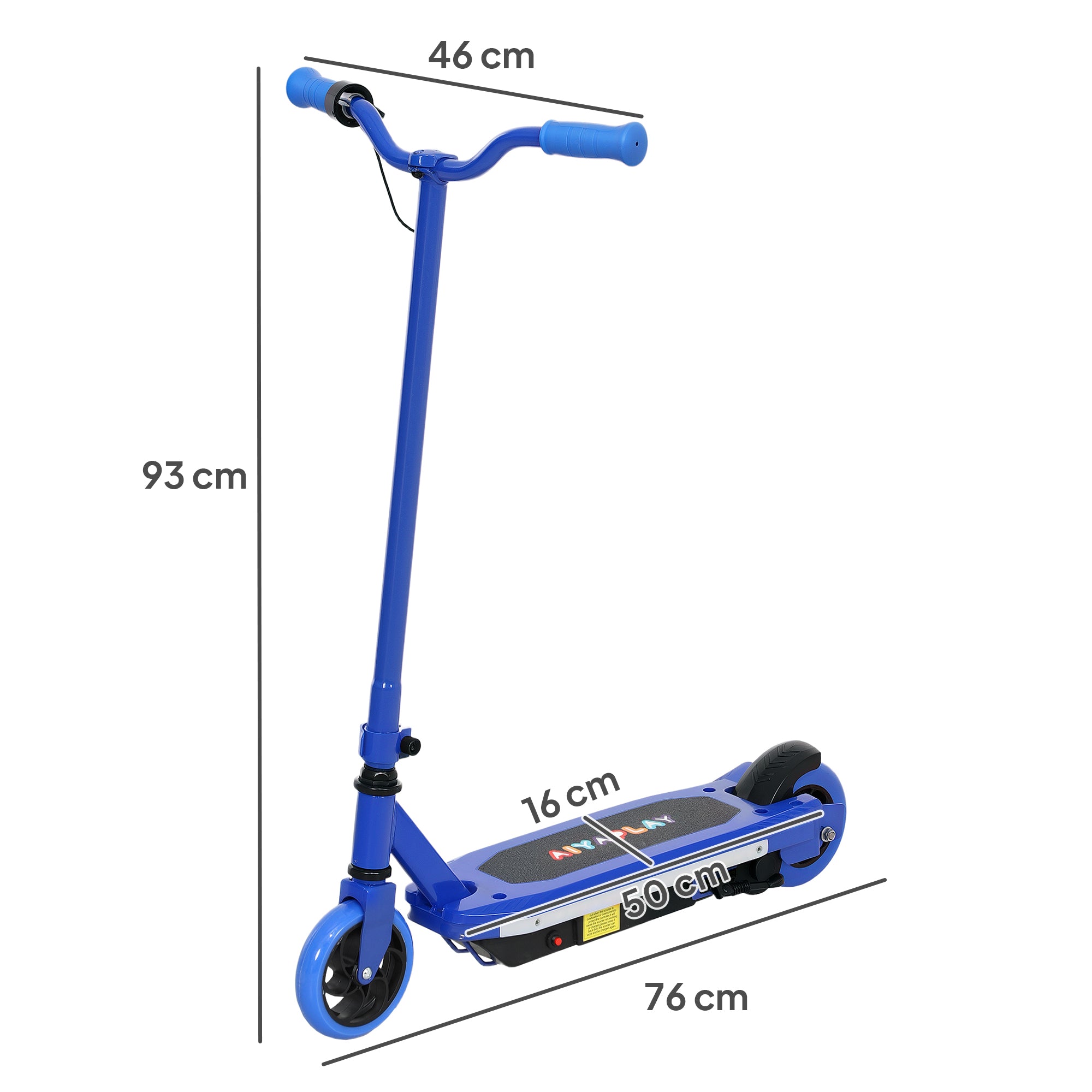 AIYAPLAY Electric Scooter for Ages 6-14, with Colourful Light and Electric Brake, Electric Scooter E Scooter, Up to 10 KM/H & 8 KM, Blue - anydaydirect