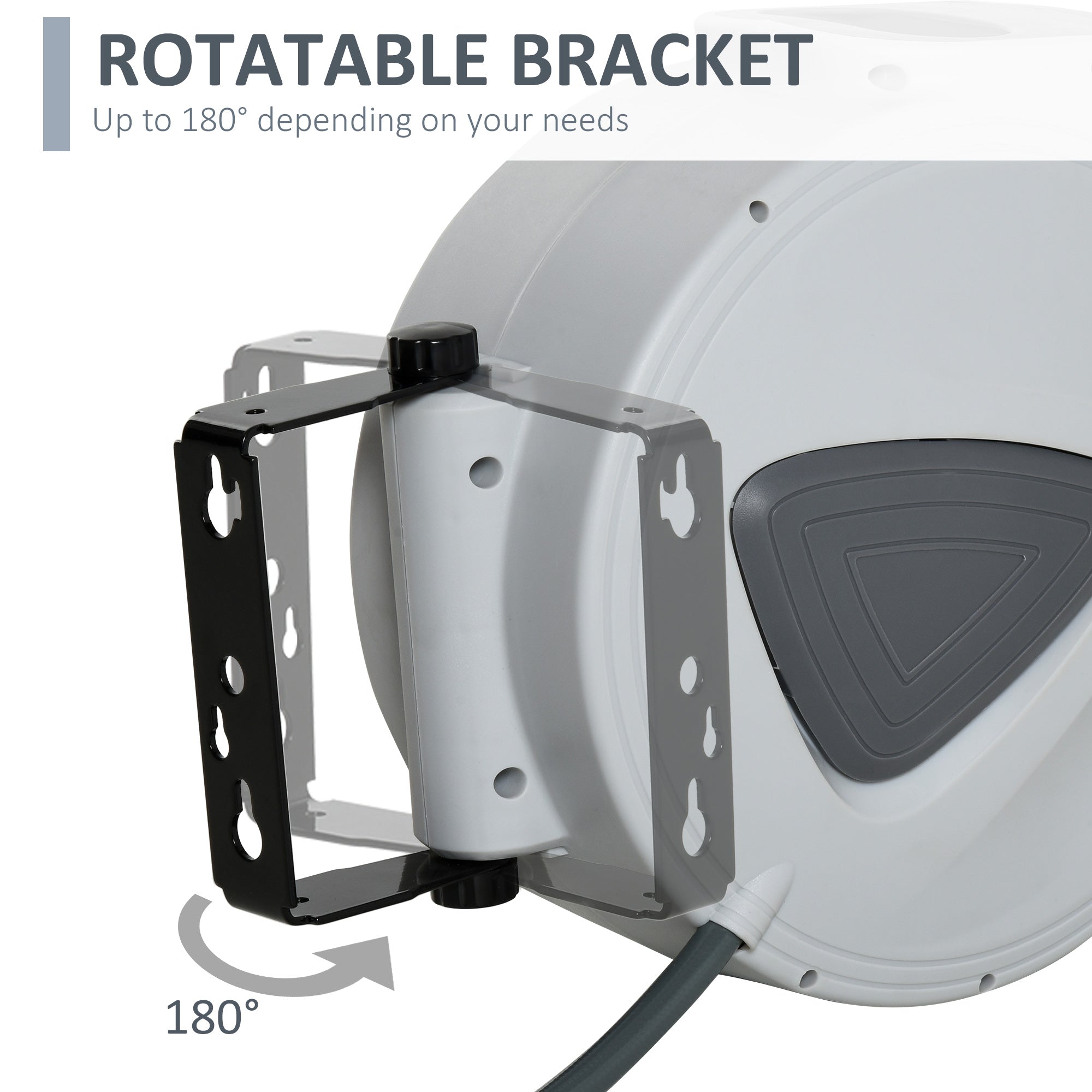 DURHAND Retractable Air Hose Reel 10m+ 90cm Hose Diameter 3/ 8" 9.5mm, Hose Connector 1/ 4" BSP, Wall Mount Auto Rewind Hose- Reel - anydaydirect