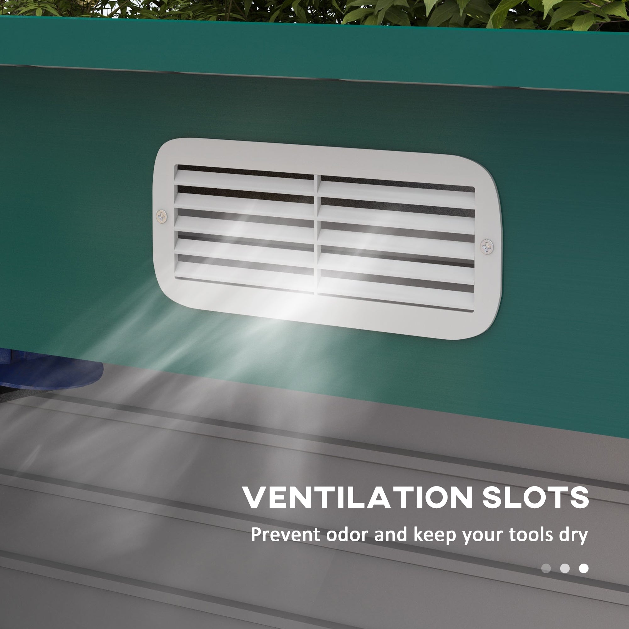 Outsunny 8 x 4FT Galvanised Garden Storage Shed, Metal Outdoor Shed with Double Doors and 2 Vents, Green - anydaydirect