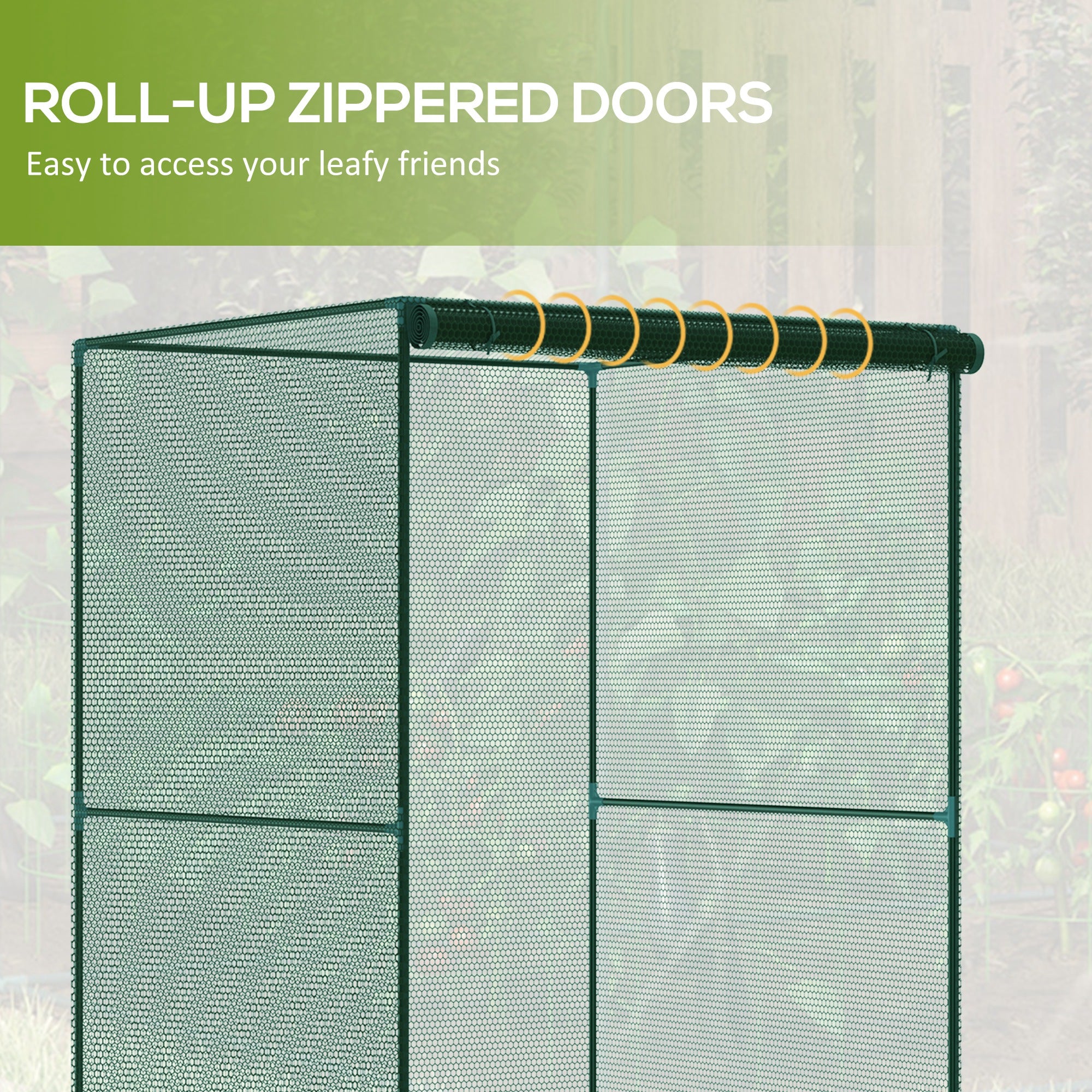 Outsunny 120 x 120cm Compact Plant Cage, with Netting - Green - anydaydirect