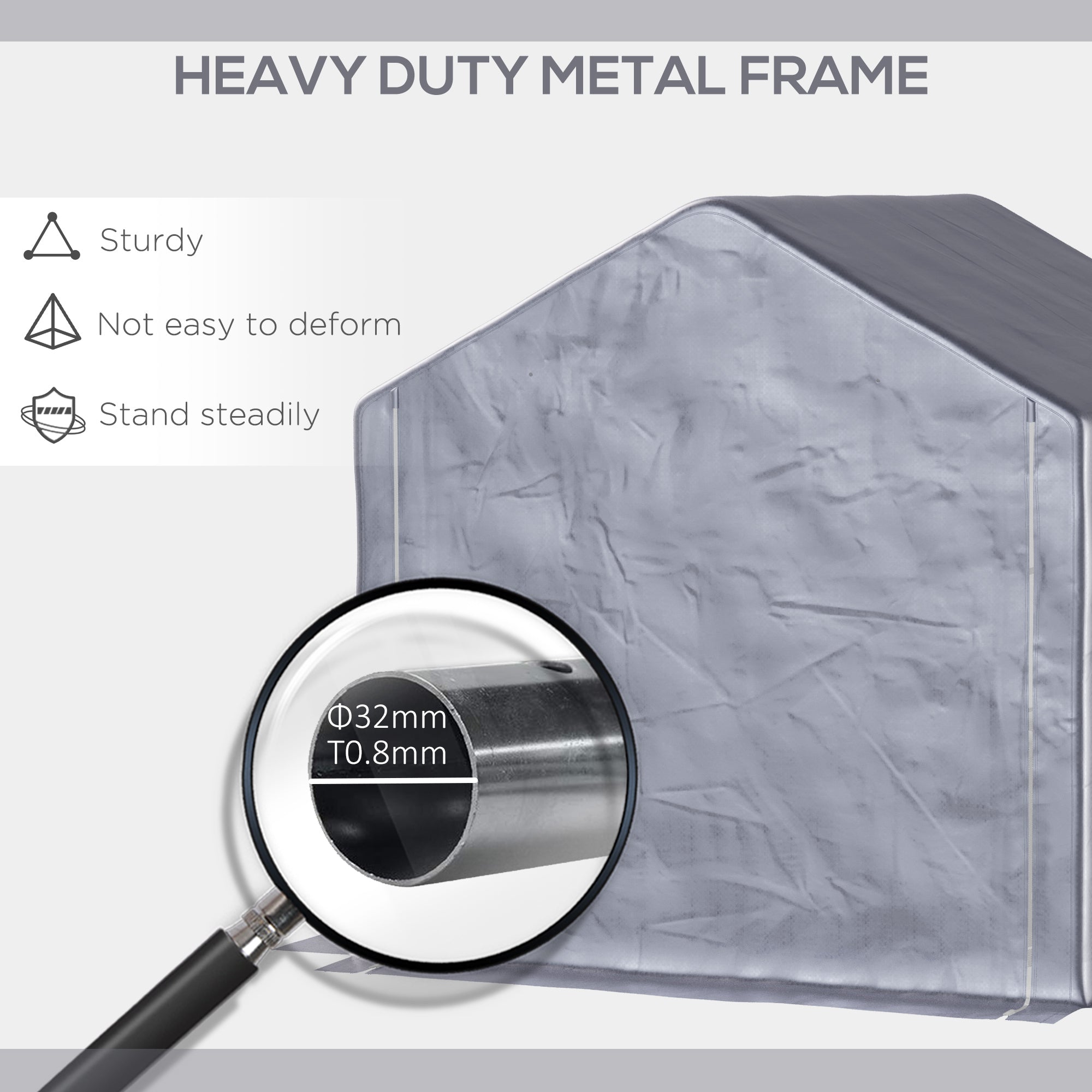 Outsunny 2 x 2m Garden Fabric Storage Tent - Grey - anydaydirect