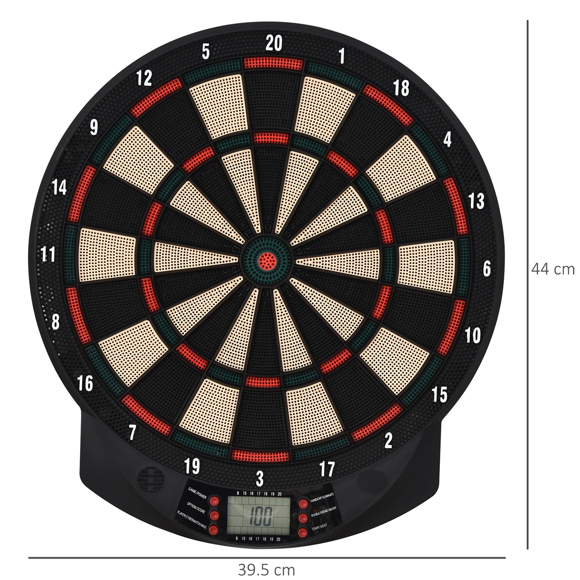 HOMCOM LCD Electronic Dartboard Set Features 26 Games w/ 185 Variations and Include 6 Darts Multi-Game Option Ready-to-Play - anydaydirect