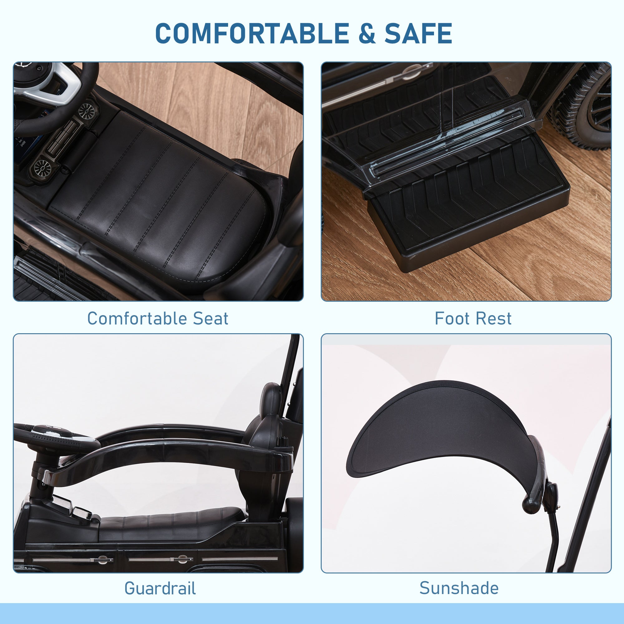 HOMCOM Ride-On Car Push Along Car Mercedes-Benz G350 Sliding Walker Foot to Floor Slider Stroller Toddler w/ Steering Wheel, Black - anydaydirect