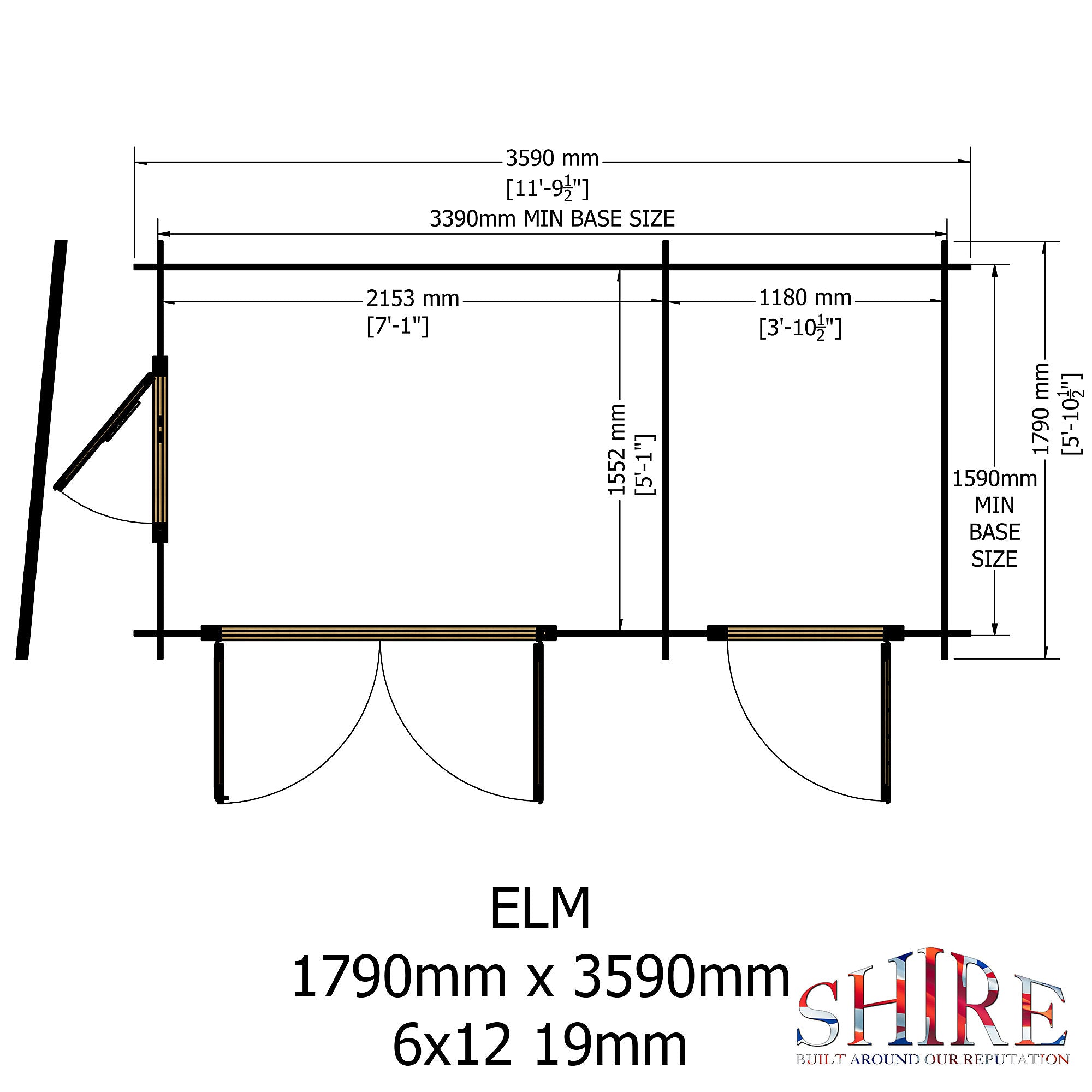 Shire Elm 6x12 Log Cabin