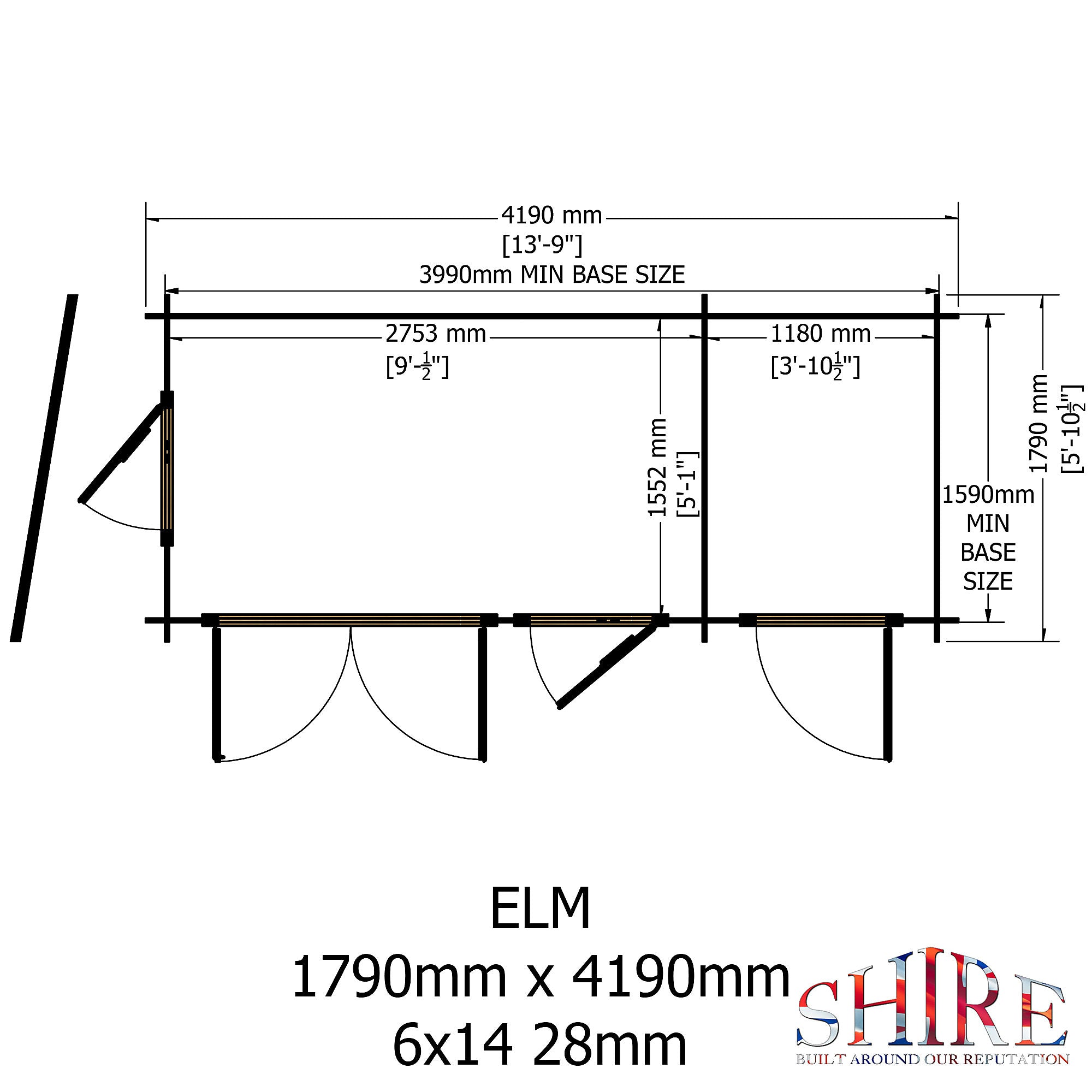 Shire Elm 6x14 Log Cabin
