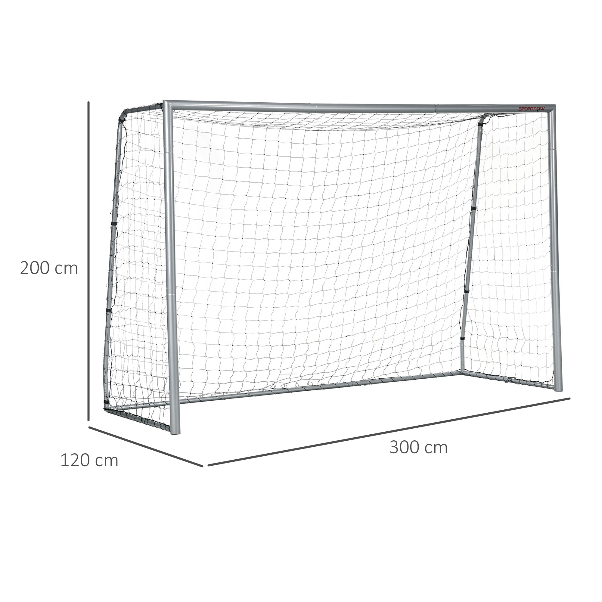 SPORTNOW 10ft x 6.5ft Football Goal, Football Net for Garden with Ground Stakes, Quick and Simple Set Up - anydaydirect
