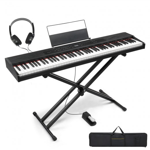 Glarry GPP-203D01 88 Key Full Size Semi-Weighted Standard Electric Digital Piano Black - anydaydirect