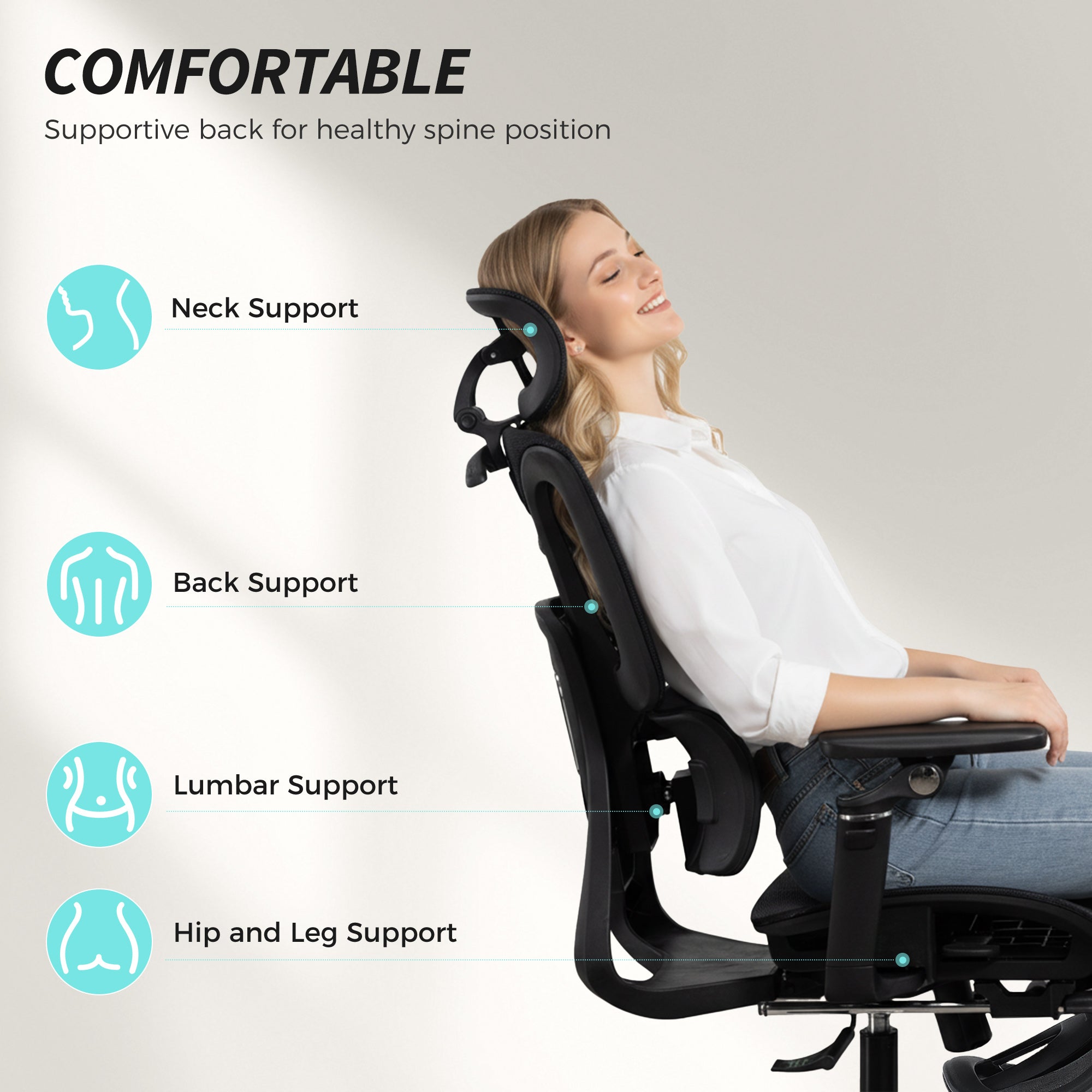 HOMCOM Ergonomic Office Chair Special, High Back Mesh Desk Chair, Black - anydaydirect