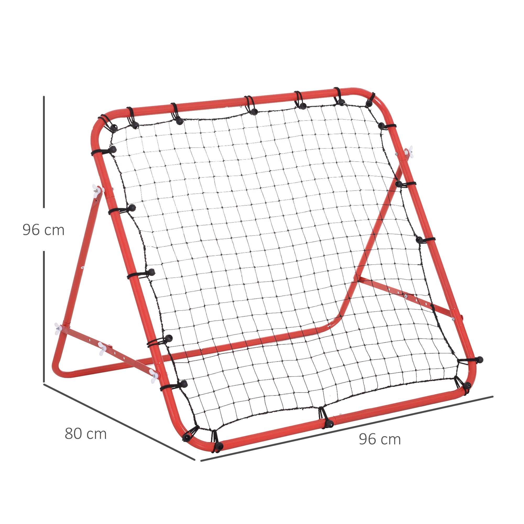 HOMCOM Rebounder Net, Practise Kickback Goal, for Teens, Adults Training - Red - anydaydirect