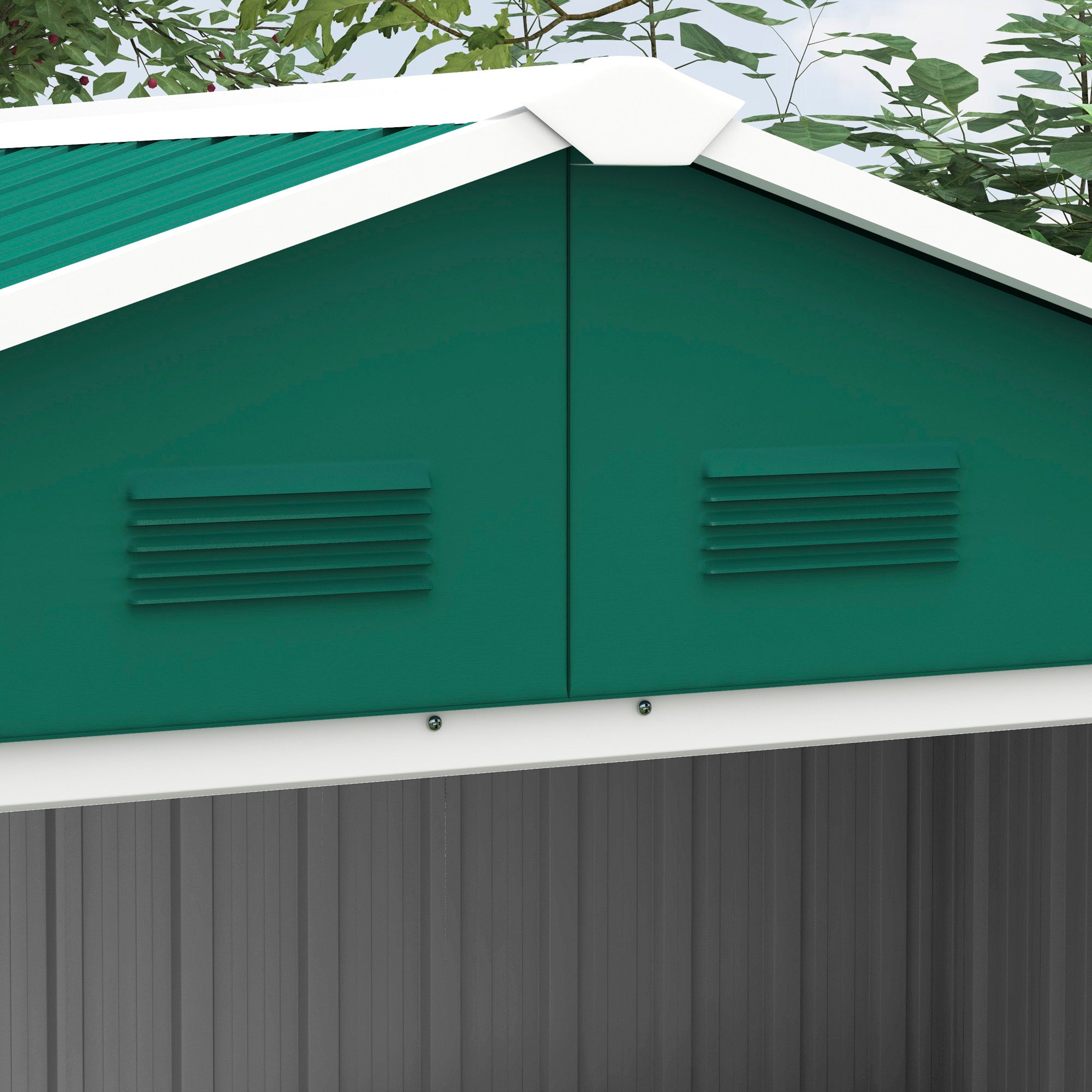 Outsunny 6.5ft x 3.5ft Metal Garden Storage Shed for Outdoor Tool Storage with Double Sliding Doors and 4 Vents, Grey - anydaydirect