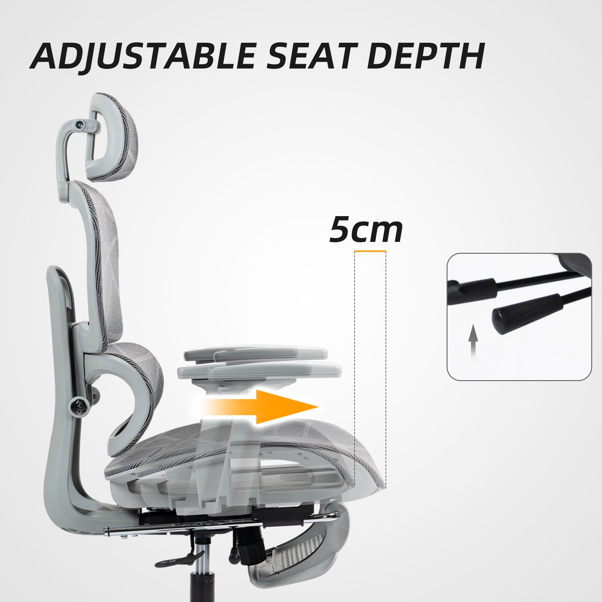 HOMCOM Multi-Adjustable Mesh Office Chair - Grey - anydaydirect