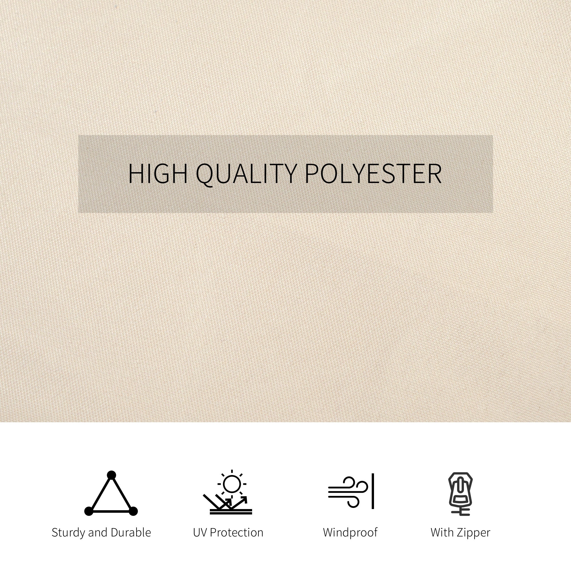 Outsunny Replacement Gazebo Curtains, 4-Panel Gazebo Side Panels Only, for 3 x 3 (M) Gazebos or Pergolas, Hooks/C-Rings Included, Beige - anydaydirect