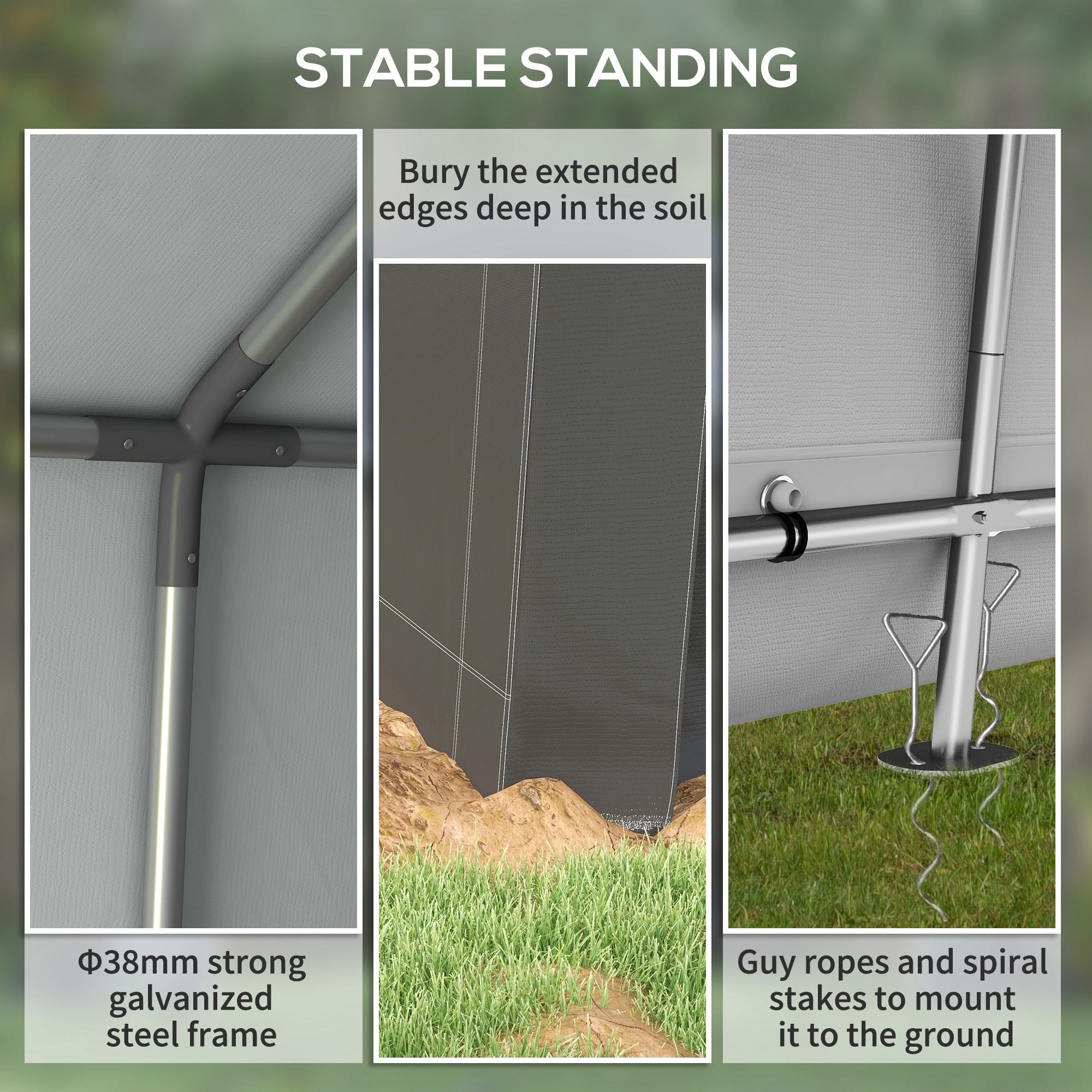 Outsunny 3 x 3(m) Waterproof Portable Shed, Garden Storage Tent with Ventilation Window, for Bike, Motorbike, Garden Tools - anydaydirect
