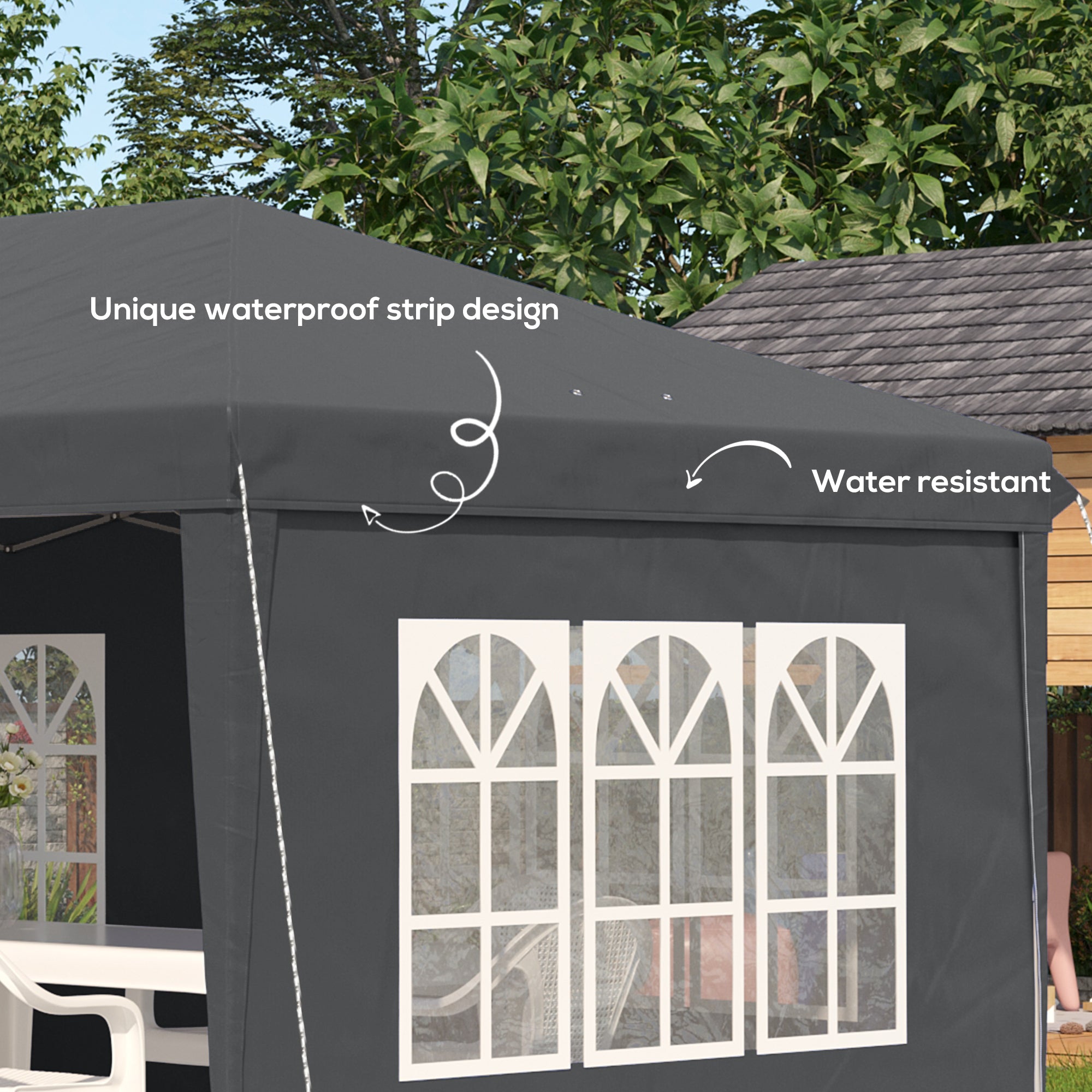 Outsunny 3 x 6m Pop-Up Gazebo, with Removable Walls - Grey - anydaydirect