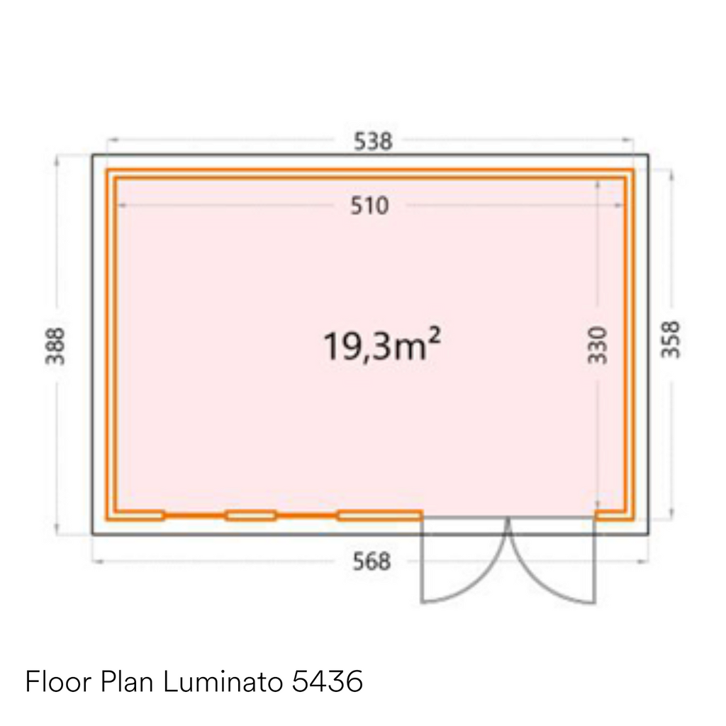 Telluria 18x12ft Luminato Premier Steel Garden Room - 5.4m x 3.6m - anydaydirect