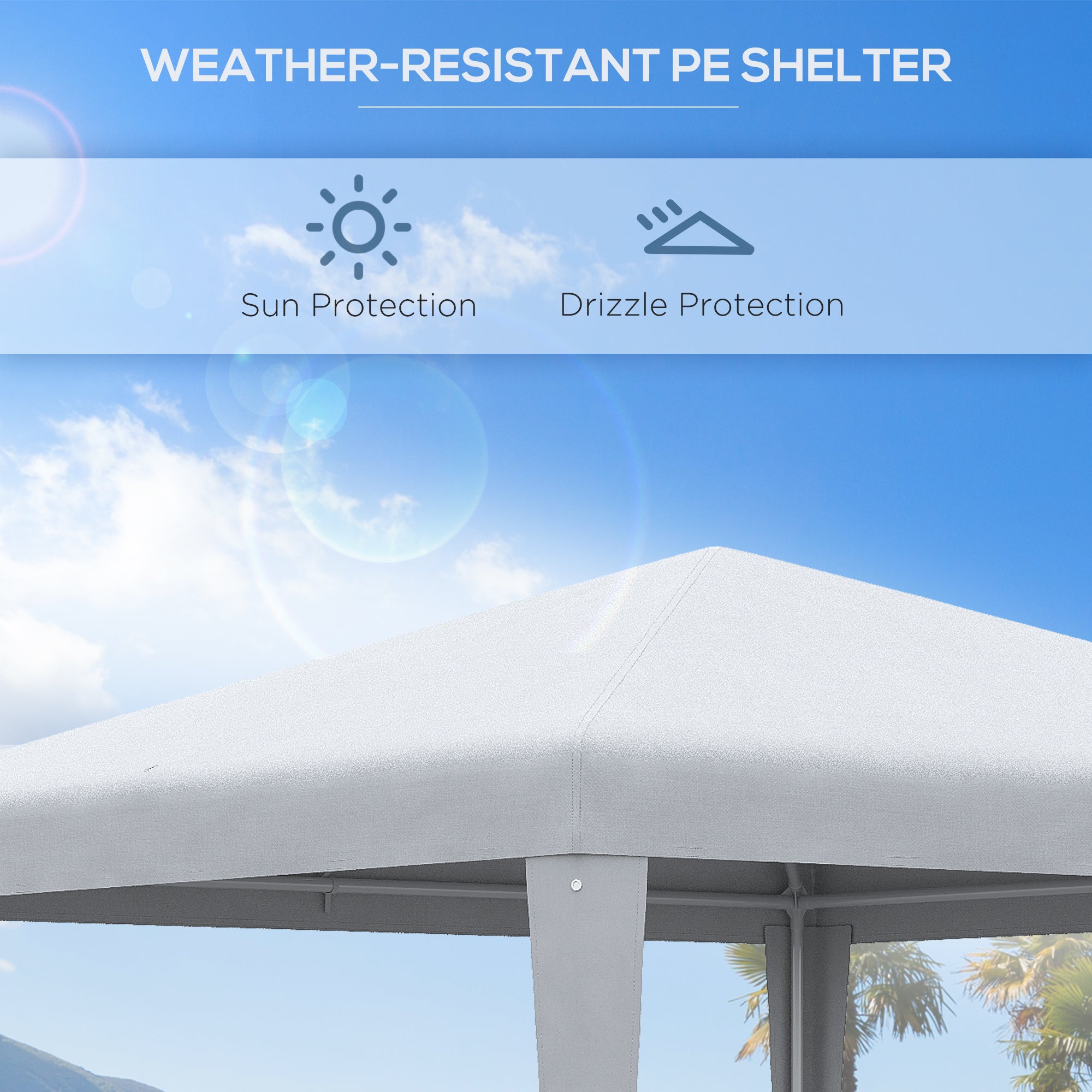 Outsunny 2.7m x 2.7m Garden Gazebo Marquee Party Tent Wedding Canopy Outdoor(White) - anydaydirect