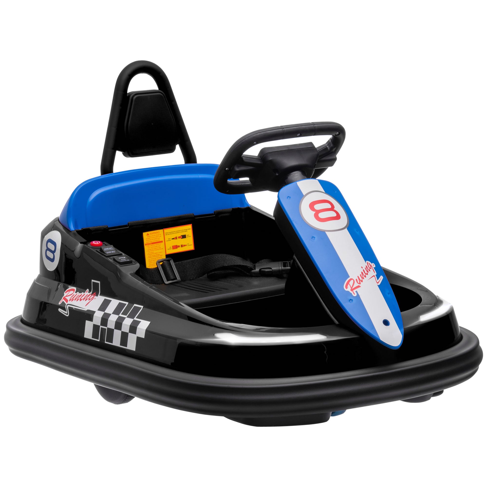 HOMCOM Electric Kids Bumper Car, 6V 360-Degree Rotation Waltzer Car, Battery Powered Ride on Car w/ 2 Speeds, Music, Gift for 18-48 Months, Black - anydaydirect