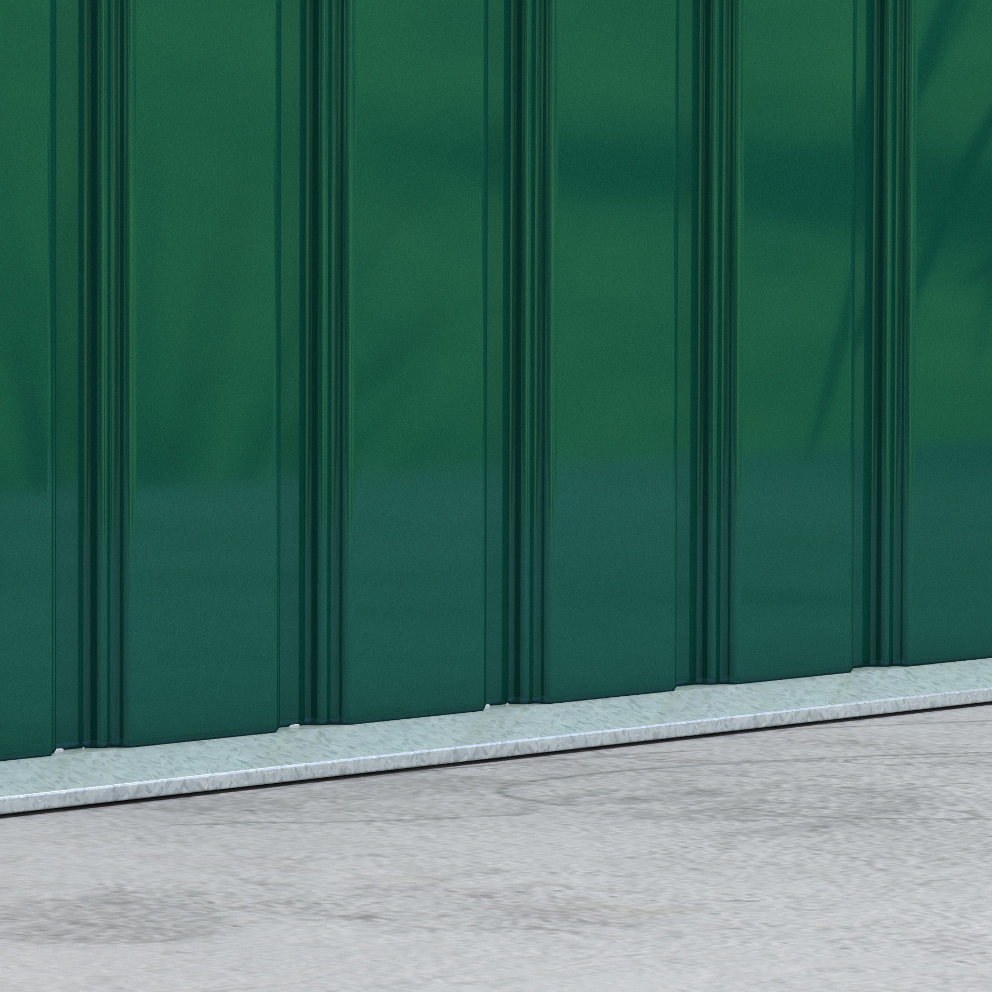 Outsunny 9ft x 4.25ft Corrugated Garden Metal Storage Shed Outdoor Equipment Tool Box with Foundation Ventilation & Doors Deep Green - anydaydirect